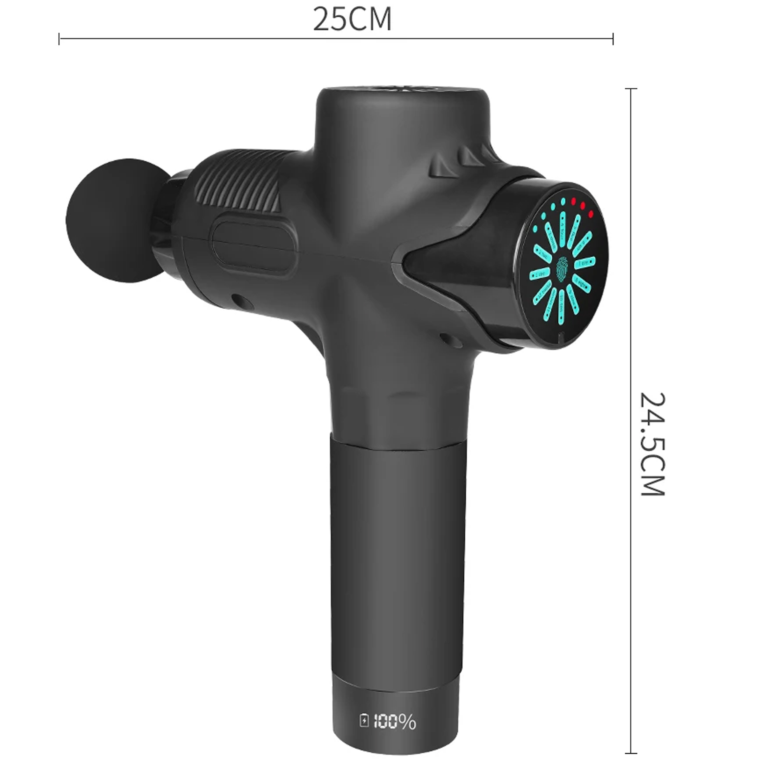 PISTOLET DO MASAŻU PLECÓW CIAŁA STÓP MASAŻER MASSAGE GUN 12 KOŃCÓWEK ZESTAW - obrazek 9