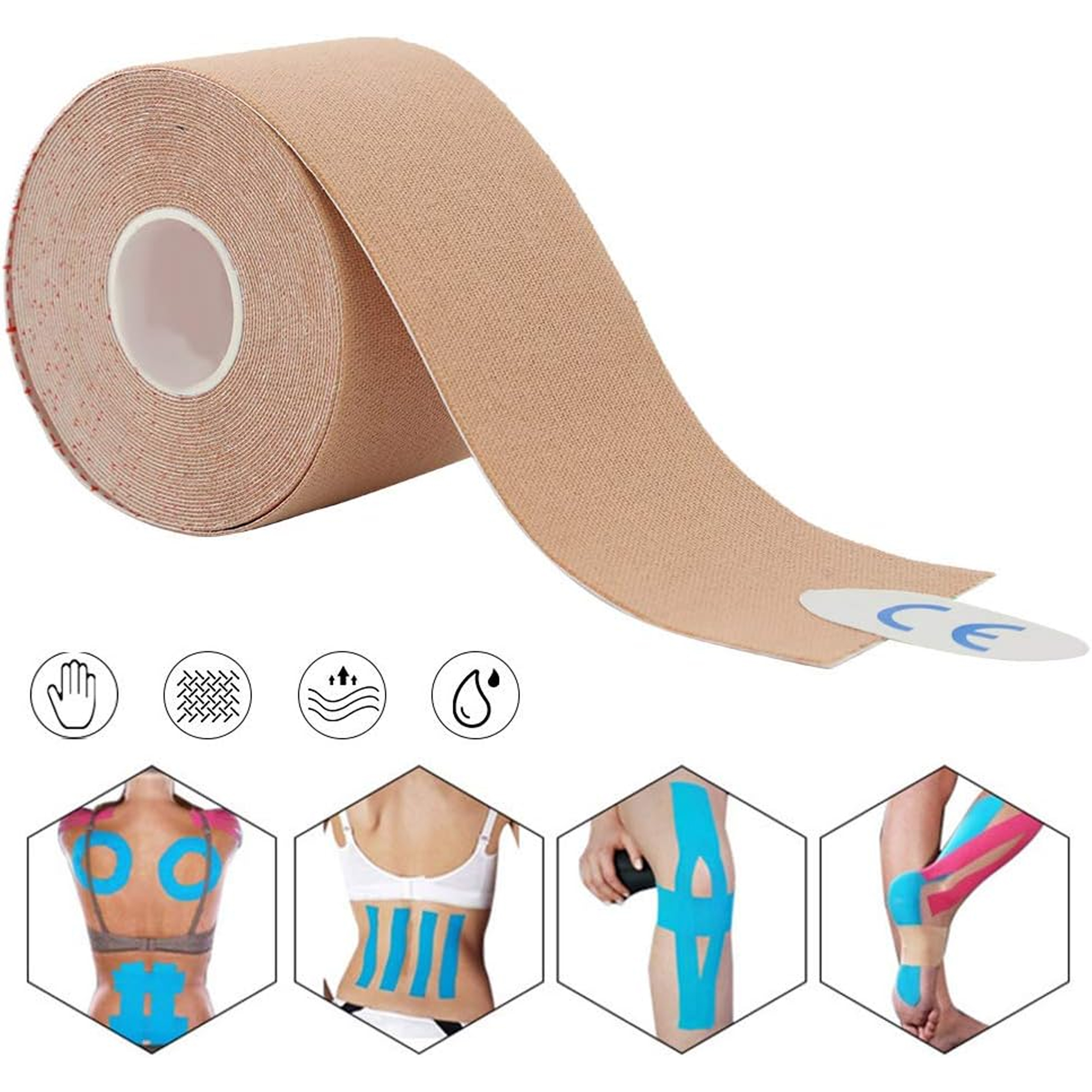 Plastry Tape Tejpy Kinesio Taping Tejp Taśma Kinesio Sport Pro 5Mx5CM - obrazek 9