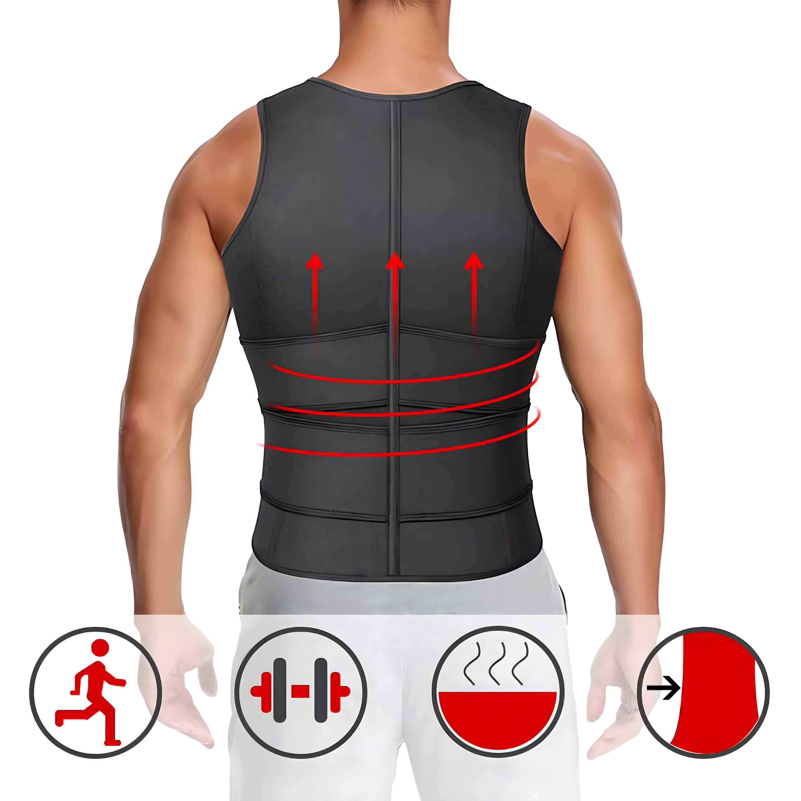 KAMIZELKA NEOPRENOWA FITNESS MĘSKA ODCHUDZAJĄCA SPORTOWA TRENINGOWA SAUNA S - obrazek 6