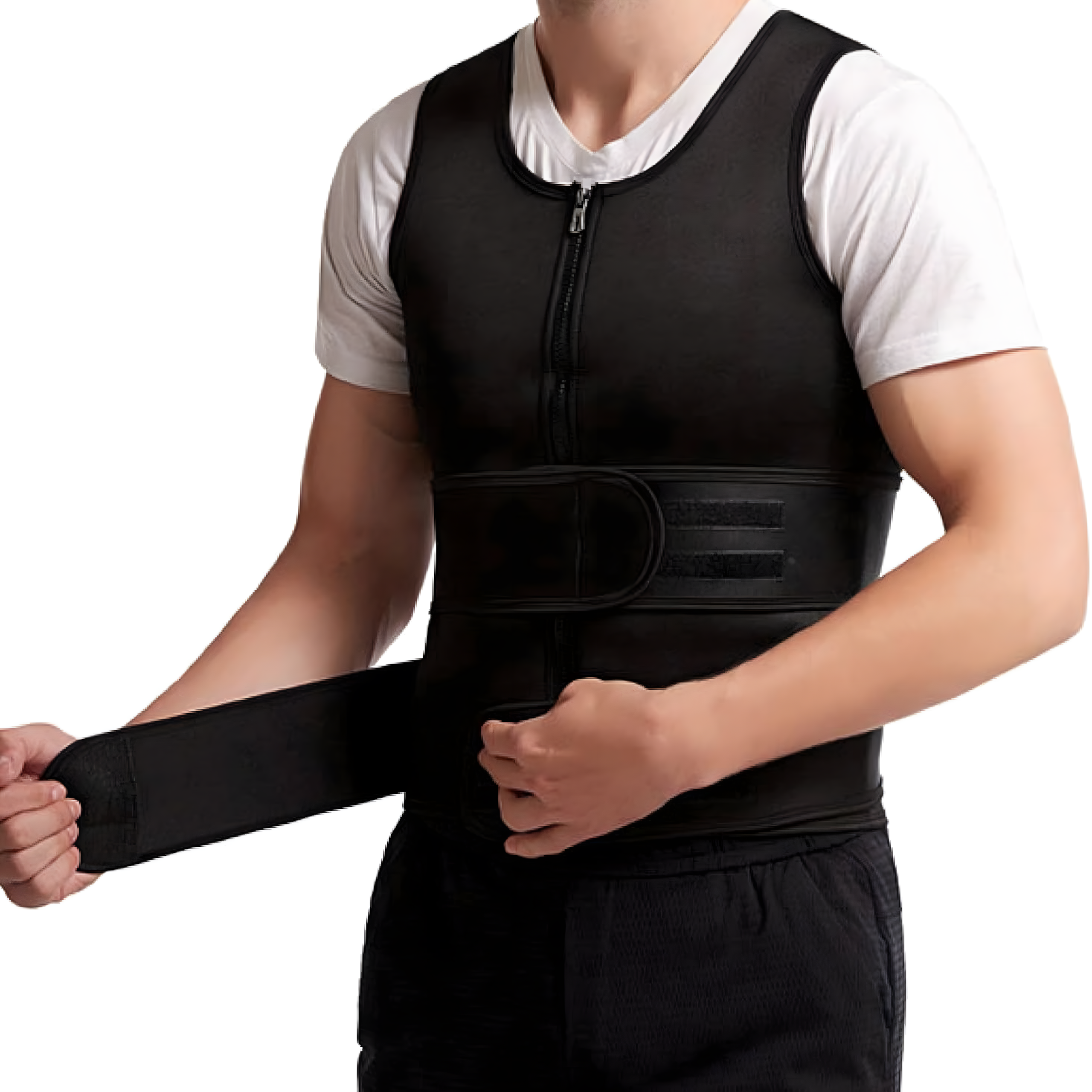 KAMIZELKA NEOPRENOWA FITNESS MĘSKA ODCHUDZAJĄCA SPORTOWA TRENINGOWA SAUNA M - obrazek 3