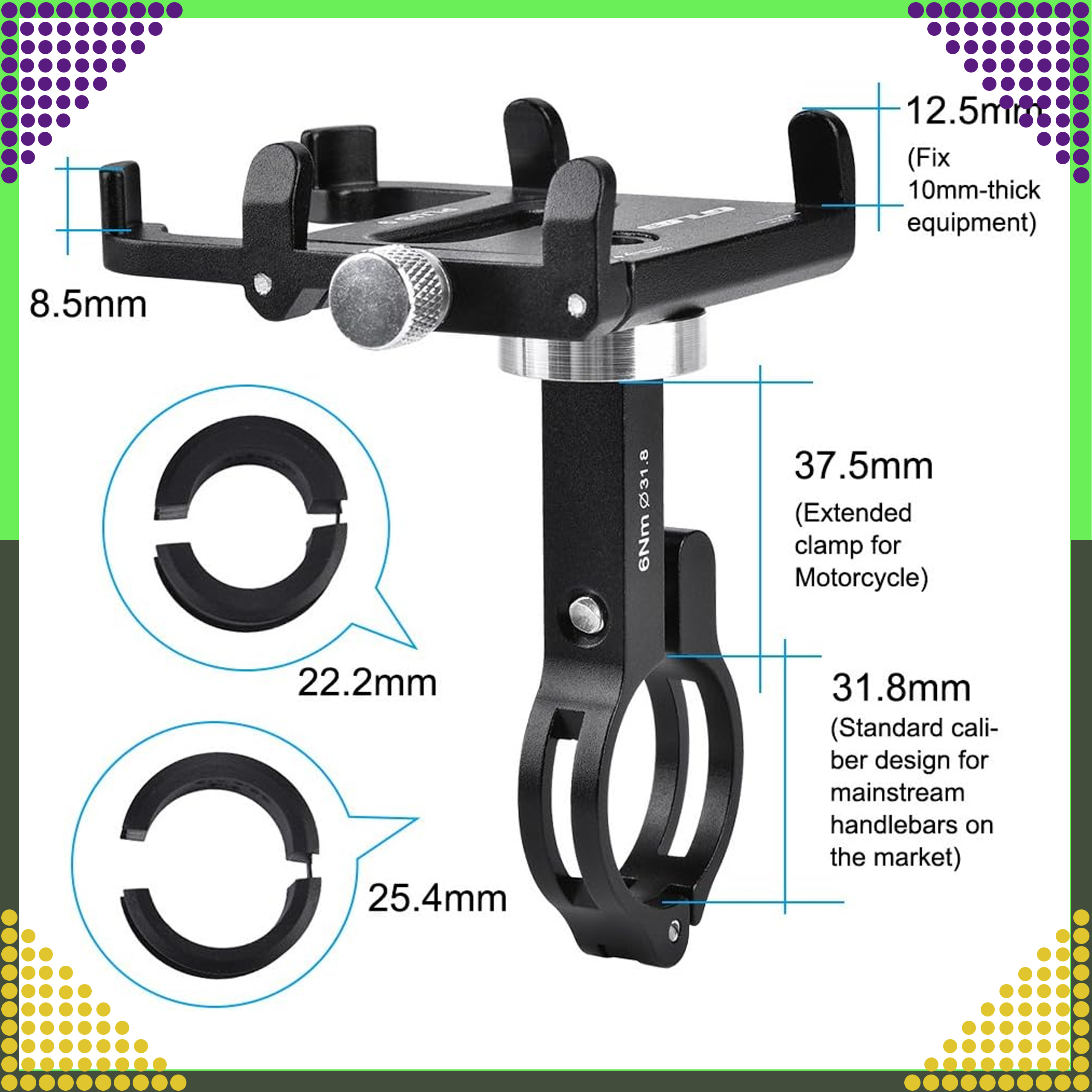 Uchwyt Rowerowy na Kierownicę do Telefonu na Rower Motocykl Mocny Solidny - obrazek 11
