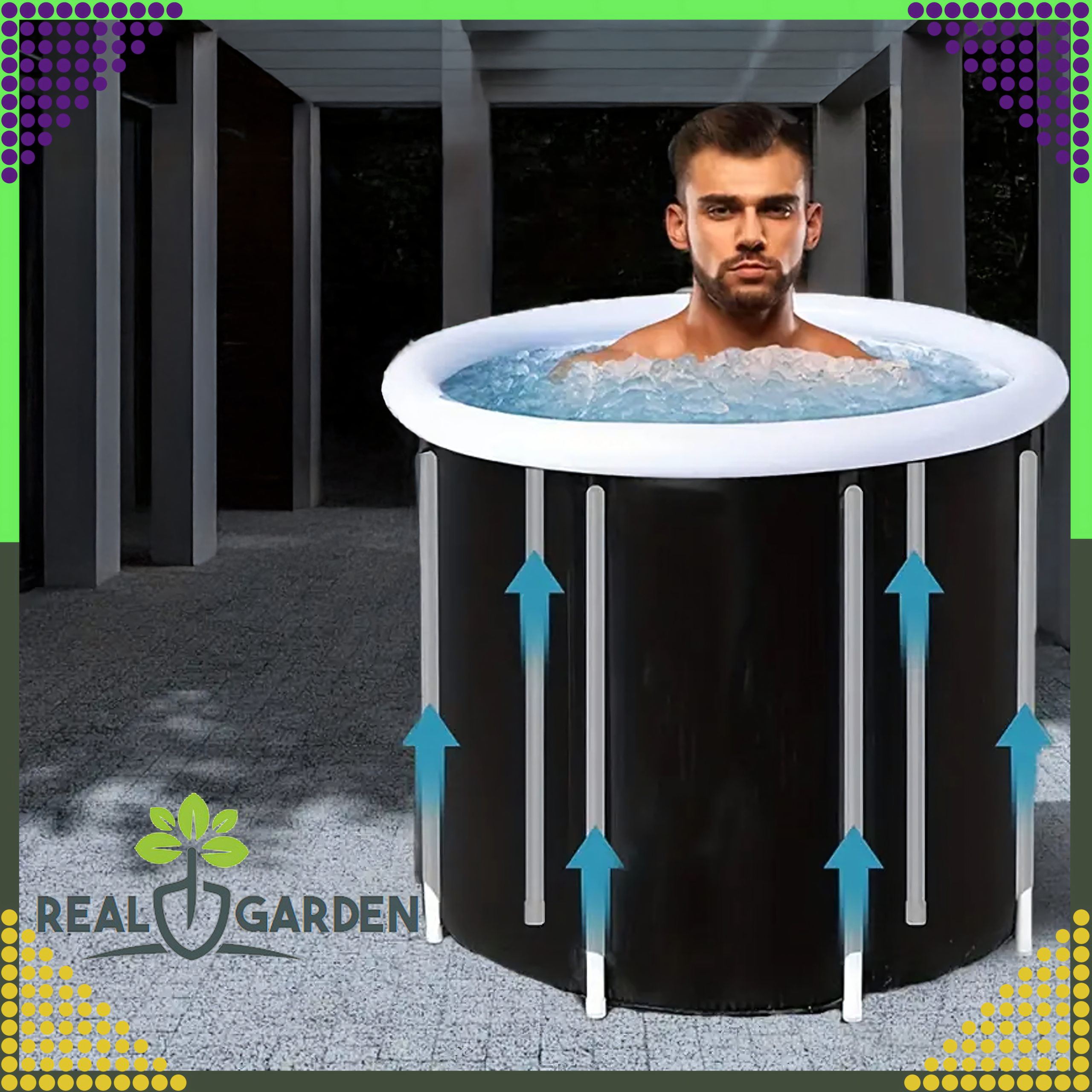 Beczka Balia Wanna Lodowa do Morsowania Kąpieli Przenośna Składana Pompka - obrazek 4