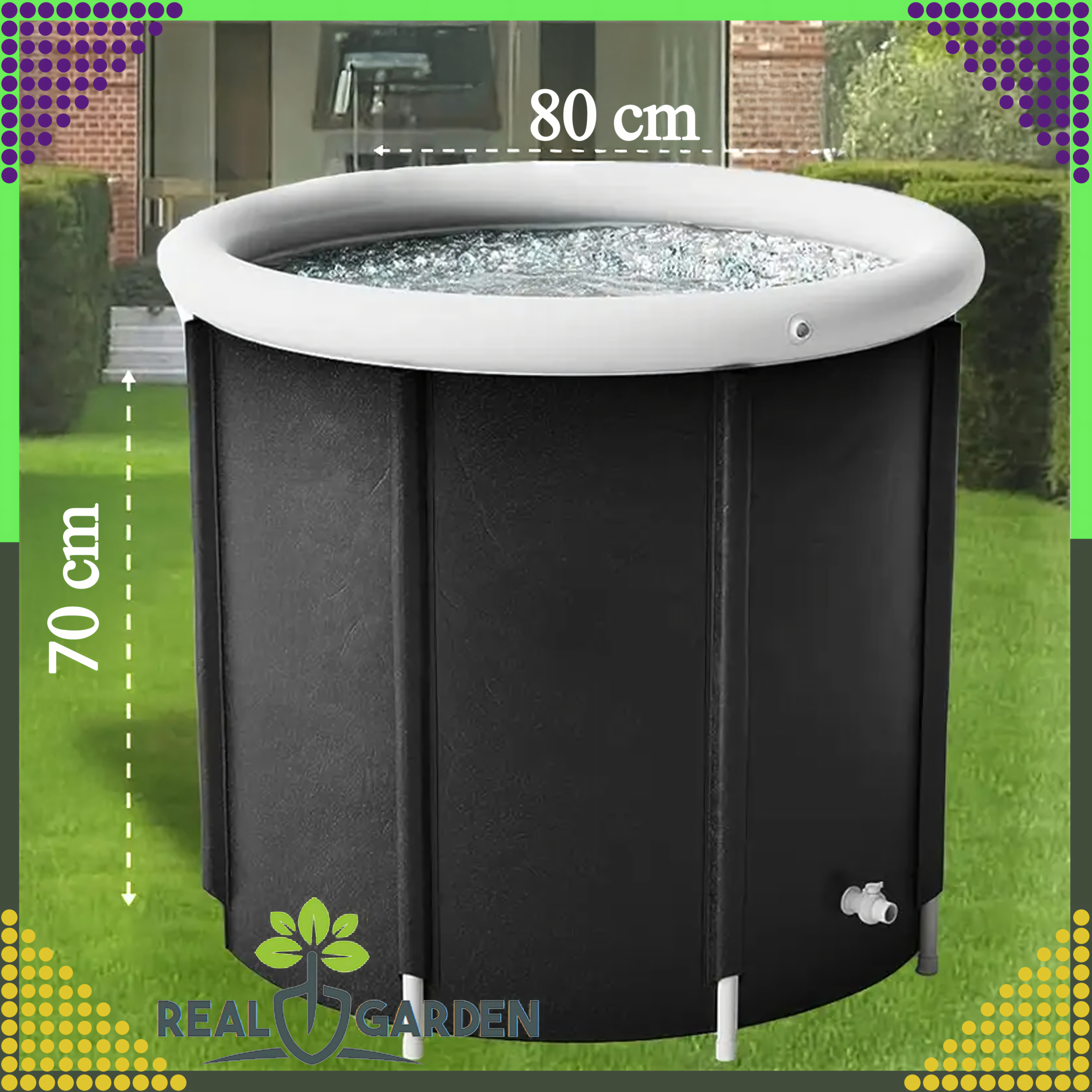 Beczka Balia Wanna Lodowa do Morsowania Kąpieli Przenośna Składana Pompka - obrazek 5