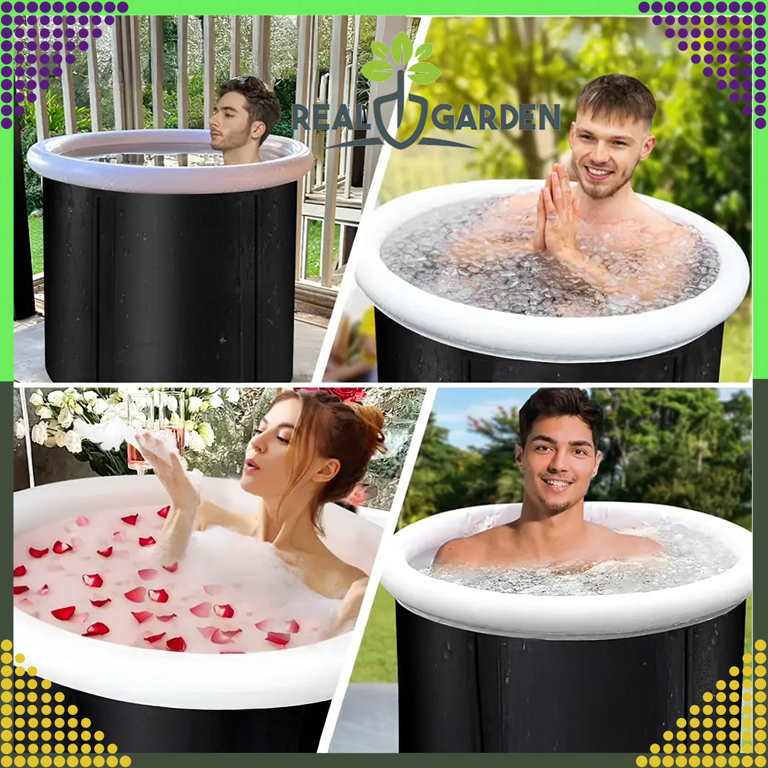 Beczka Balia Wanna Lodowa do Morsowania Kąpieli Przenośna Składana Pompka - obrazek 7