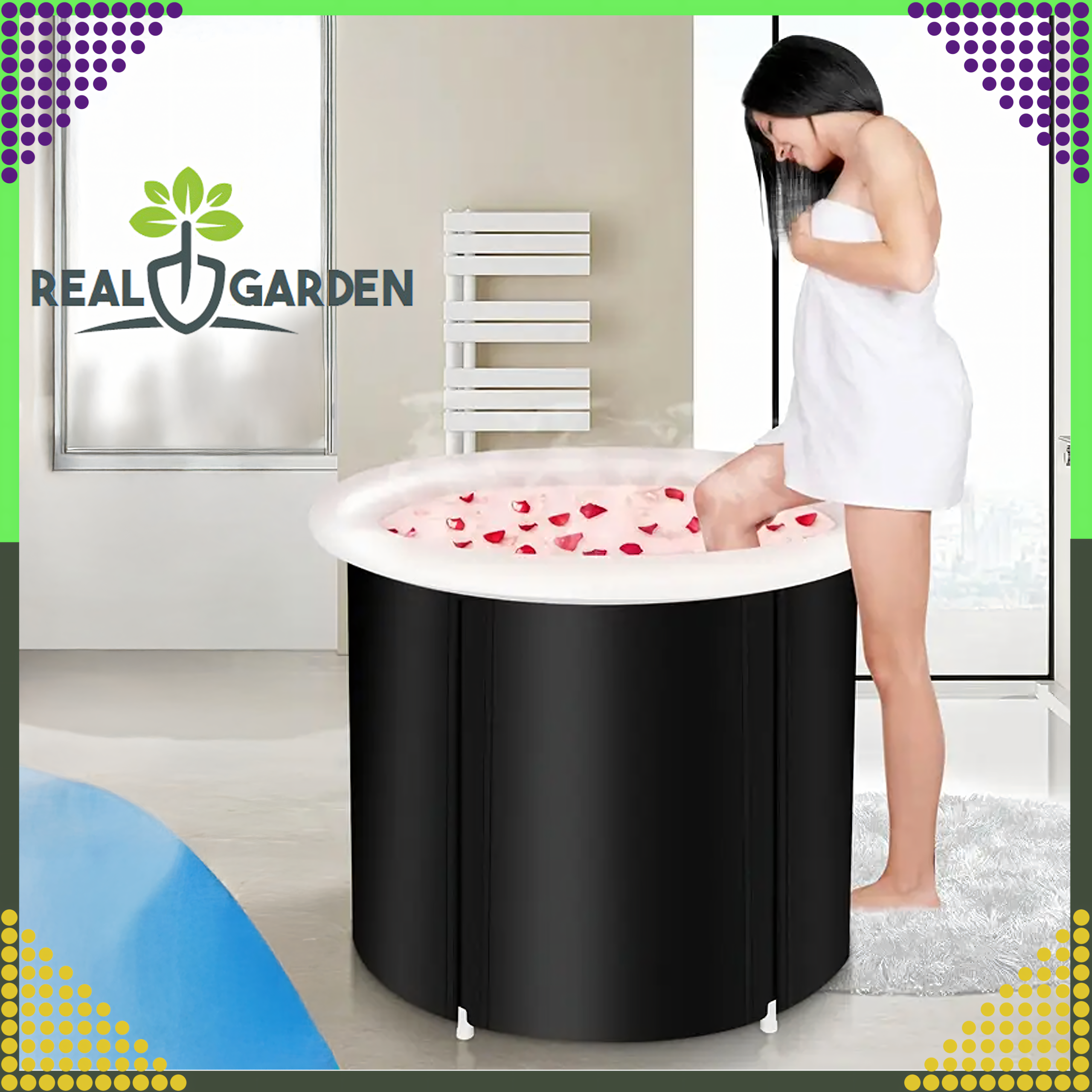 Beczka Balia Wanna Lodowa do Morsowania Kąpieli Przenośna Składana Pompka - obrazek 8