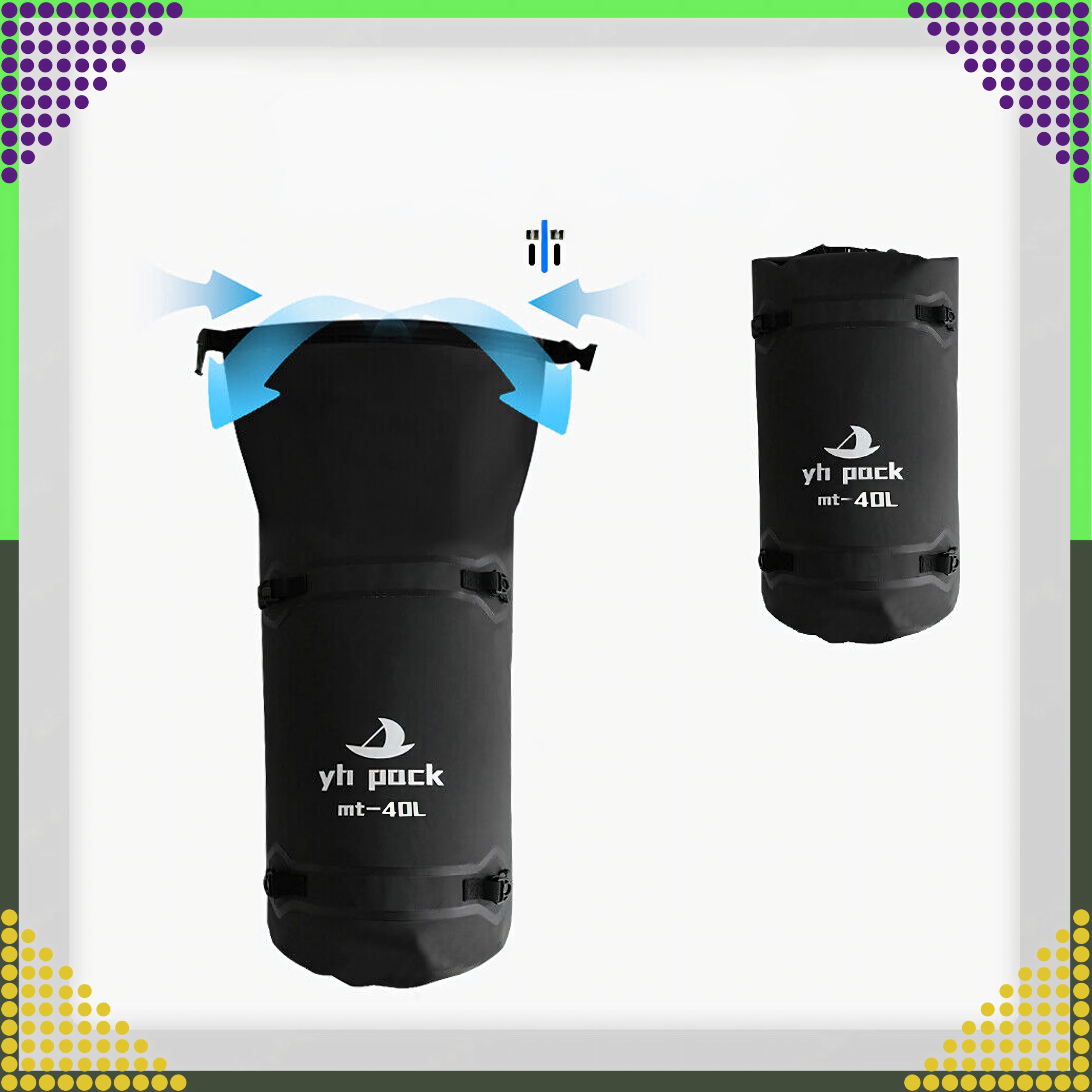 Wodoodporna Torba Motocyklowa na Motor Rower Ramię Sakwa Bagażowa 40L - obrazek 5