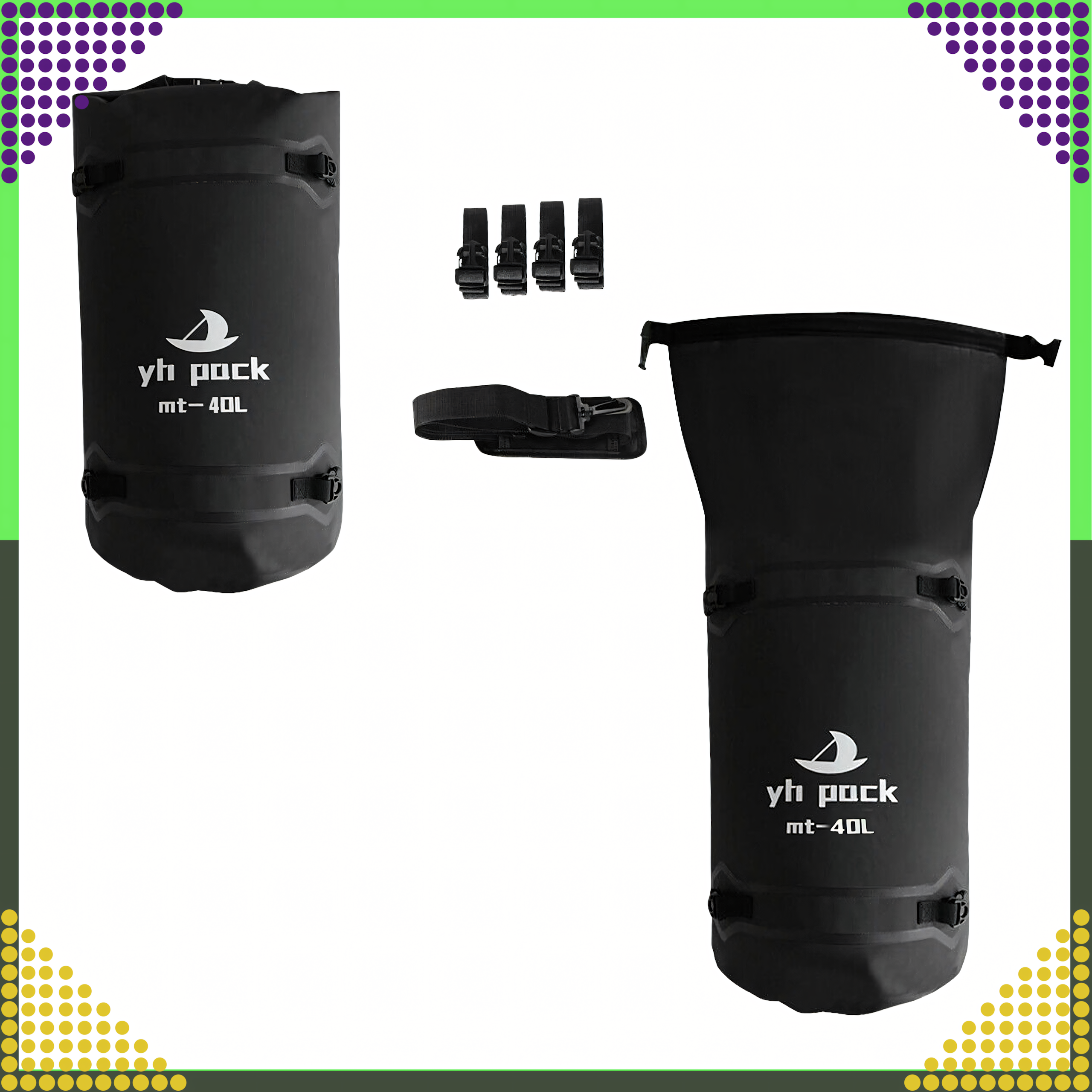 Wodoodporna Torba Motocyklowa na Motor Rower Ramię Sakwa Bagażowa 40L - obrazek 8