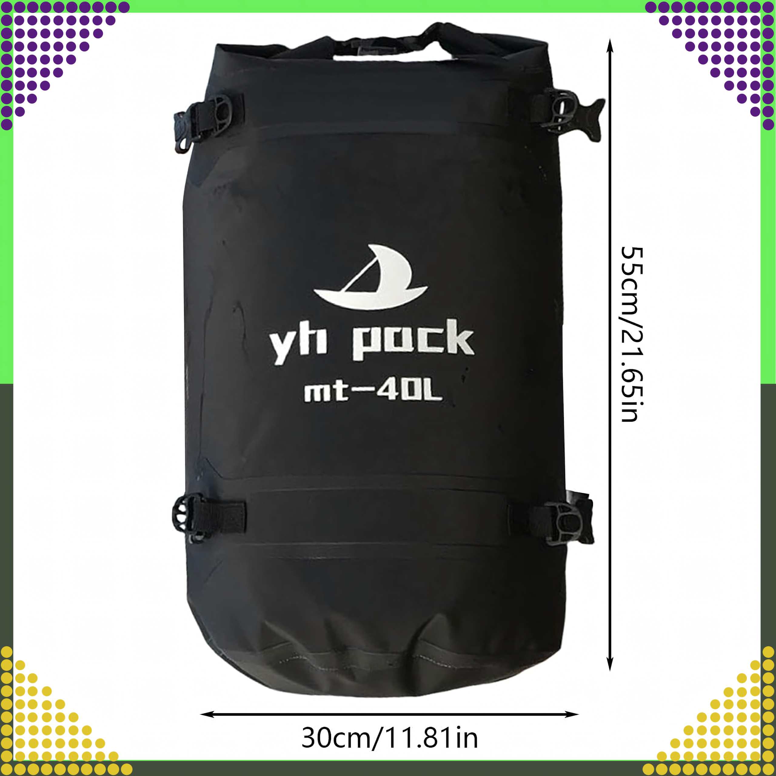 Wodoodporna Torba Motocyklowa na Motor Rower Ramię Sakwa Bagażowa 40L - obrazek 11