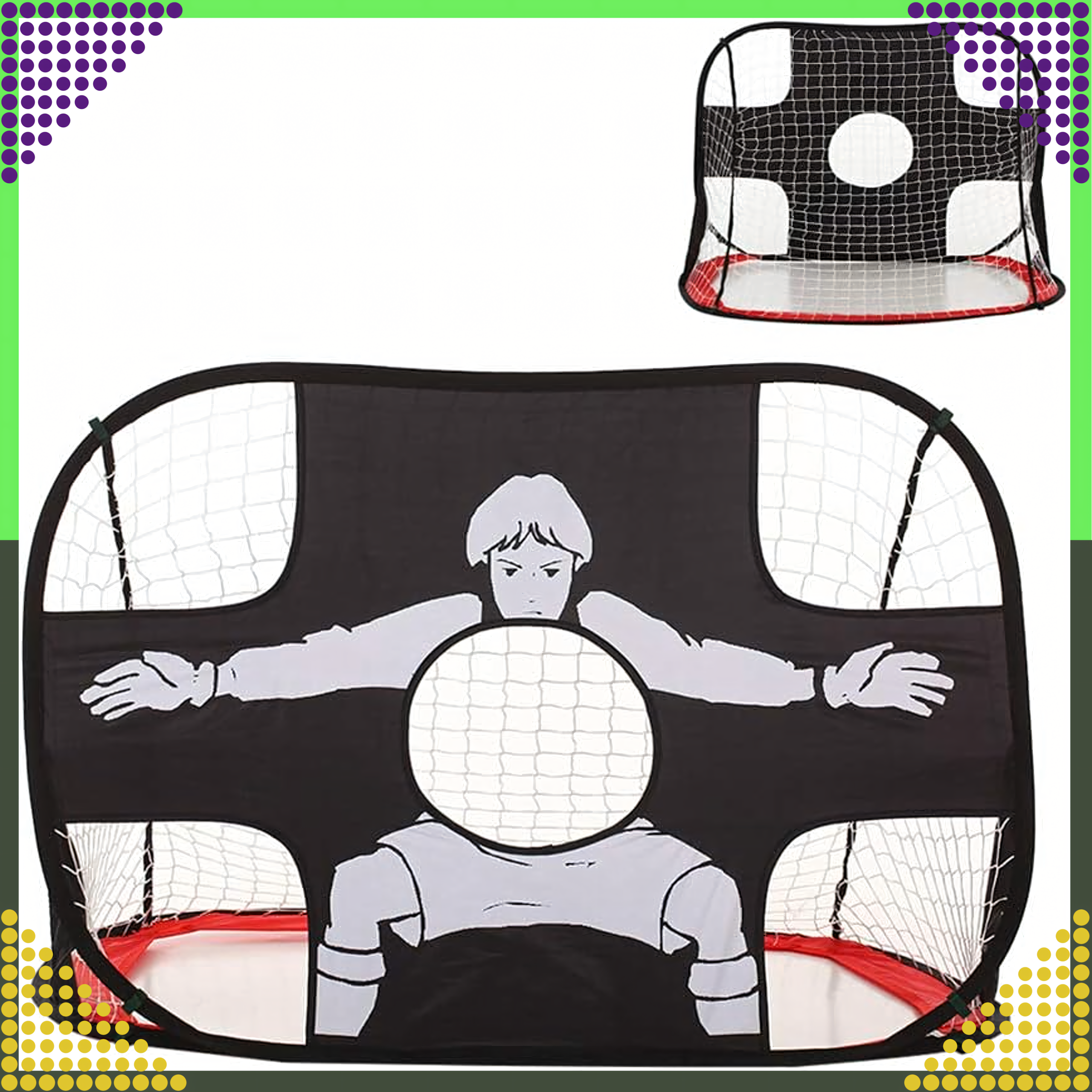 2w1 Bramka Składana Treningowa do Piłki Nożnej Piłkarska Mata do Celowania