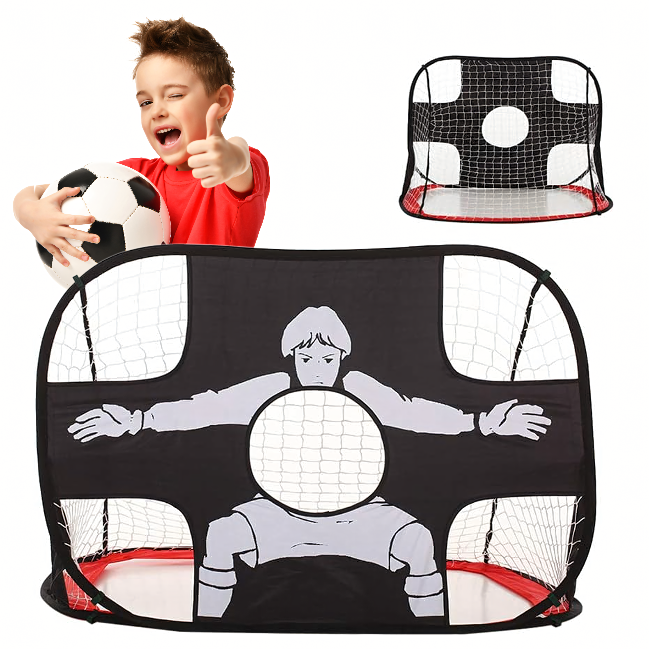 2w1 Bramka Składana Treningowa do Piłki Nożnej Piłkarska Mata do Celowania - obrazek 3