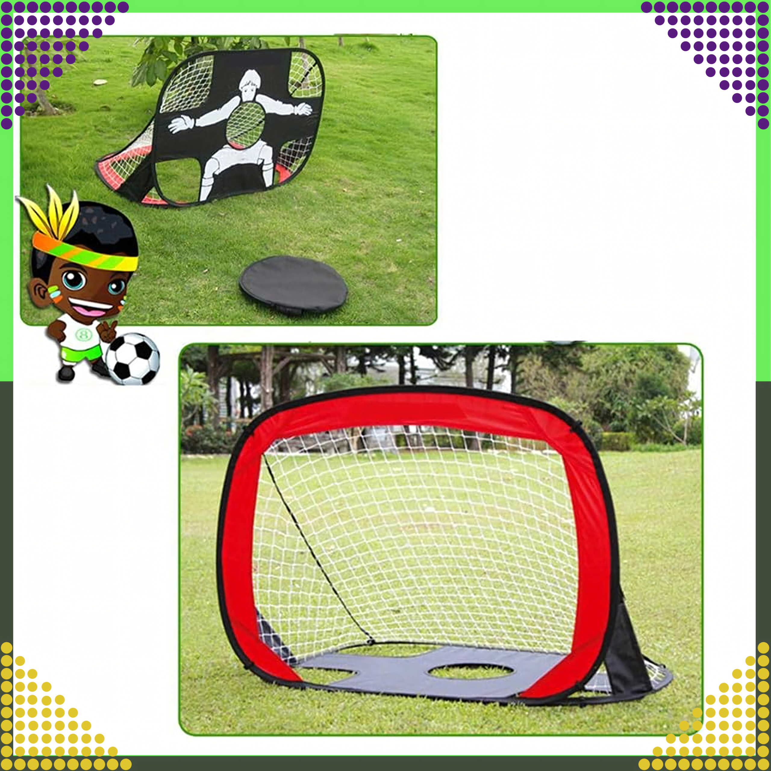 2w1 Bramka Składana Treningowa do Piłki Nożnej Piłkarska Mata do Celowania - obrazek 4