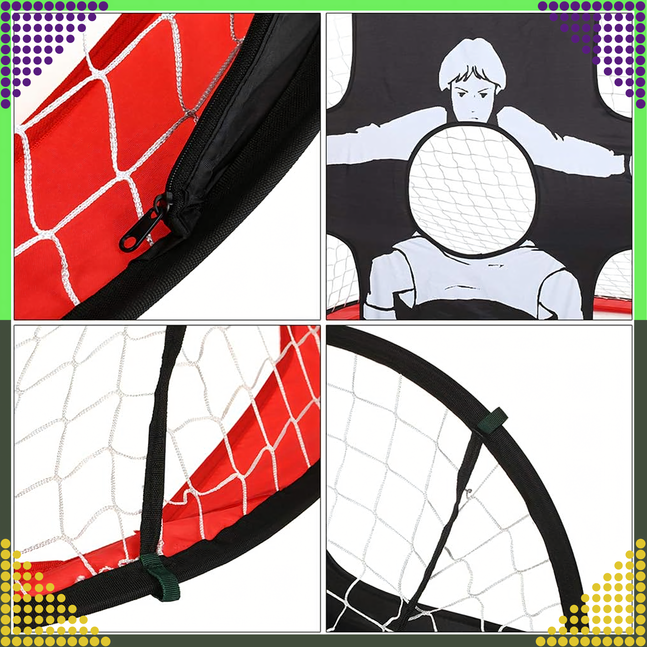 2w1 Bramka Składana Treningowa do Piłki Nożnej Piłkarska Mata do Celowania - obrazek 5