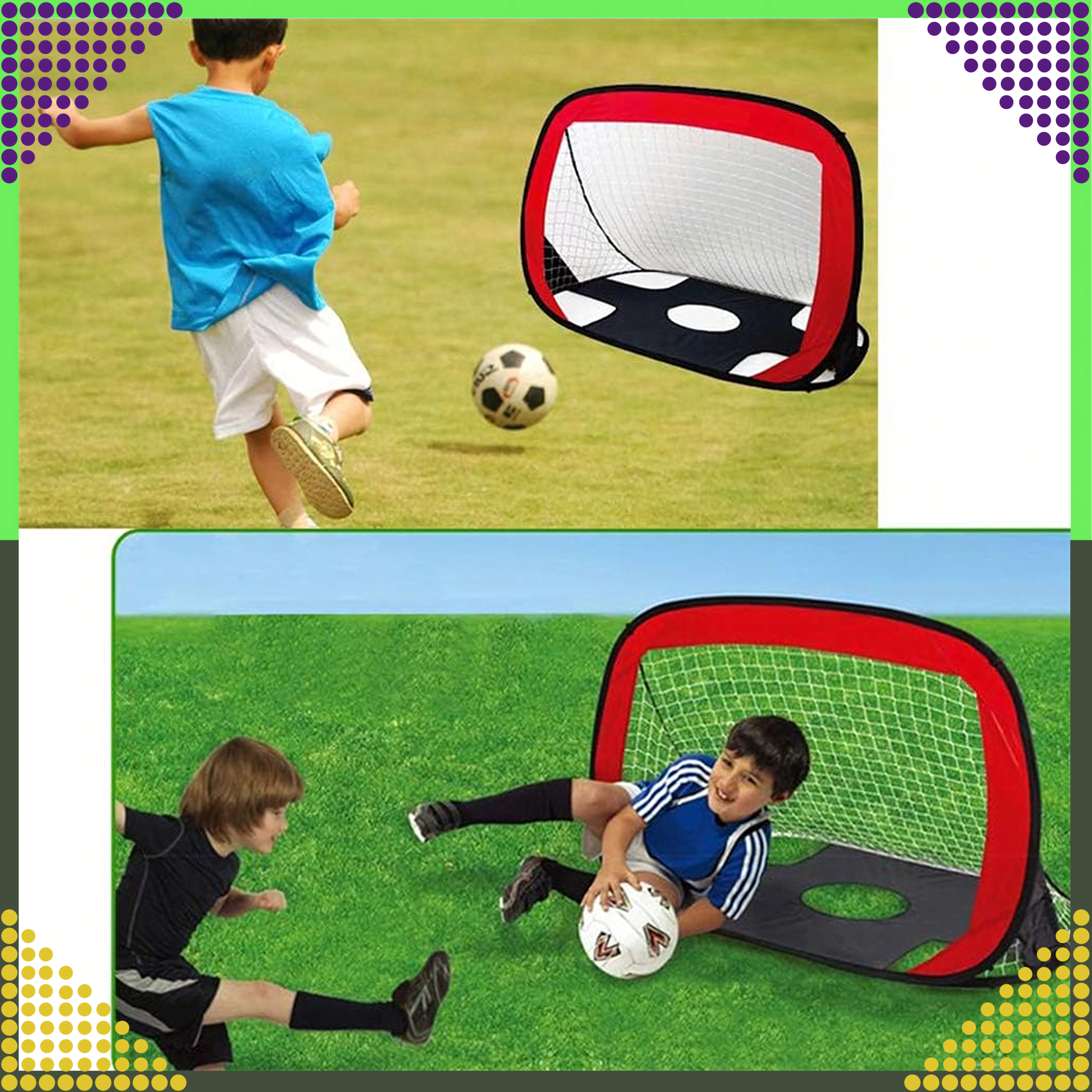 2w1 Bramka Składana Treningowa do Piłki Nożnej Piłkarska Mata do Celowania - obrazek 6