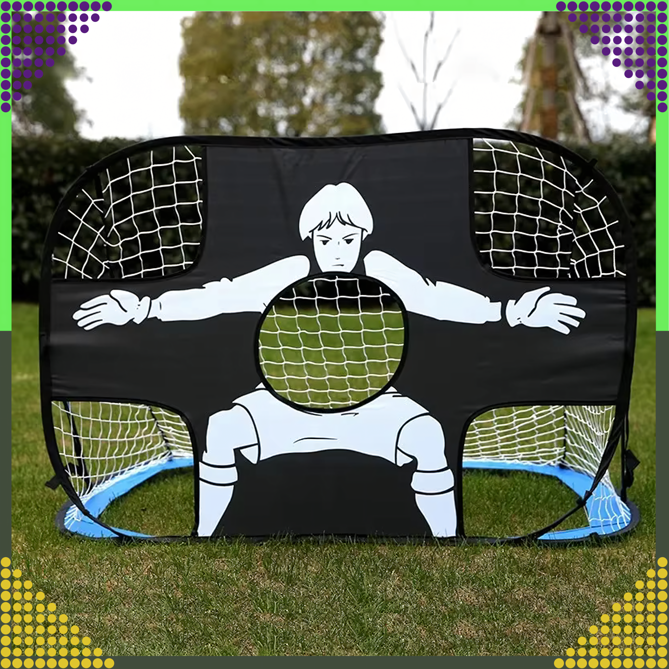 2w1 Bramka Składana Treningowa do Piłki Nożnej Piłkarska Mata do Celowania - obrazek 8