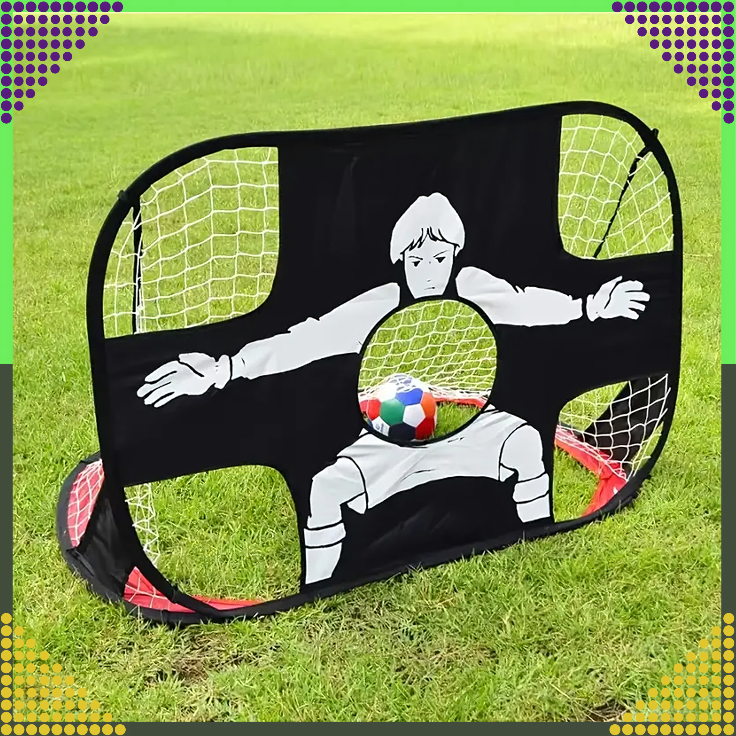 2w1 Bramka Składana Treningowa do Piłki Nożnej Piłkarska Mata do Celowania - obrazek 9