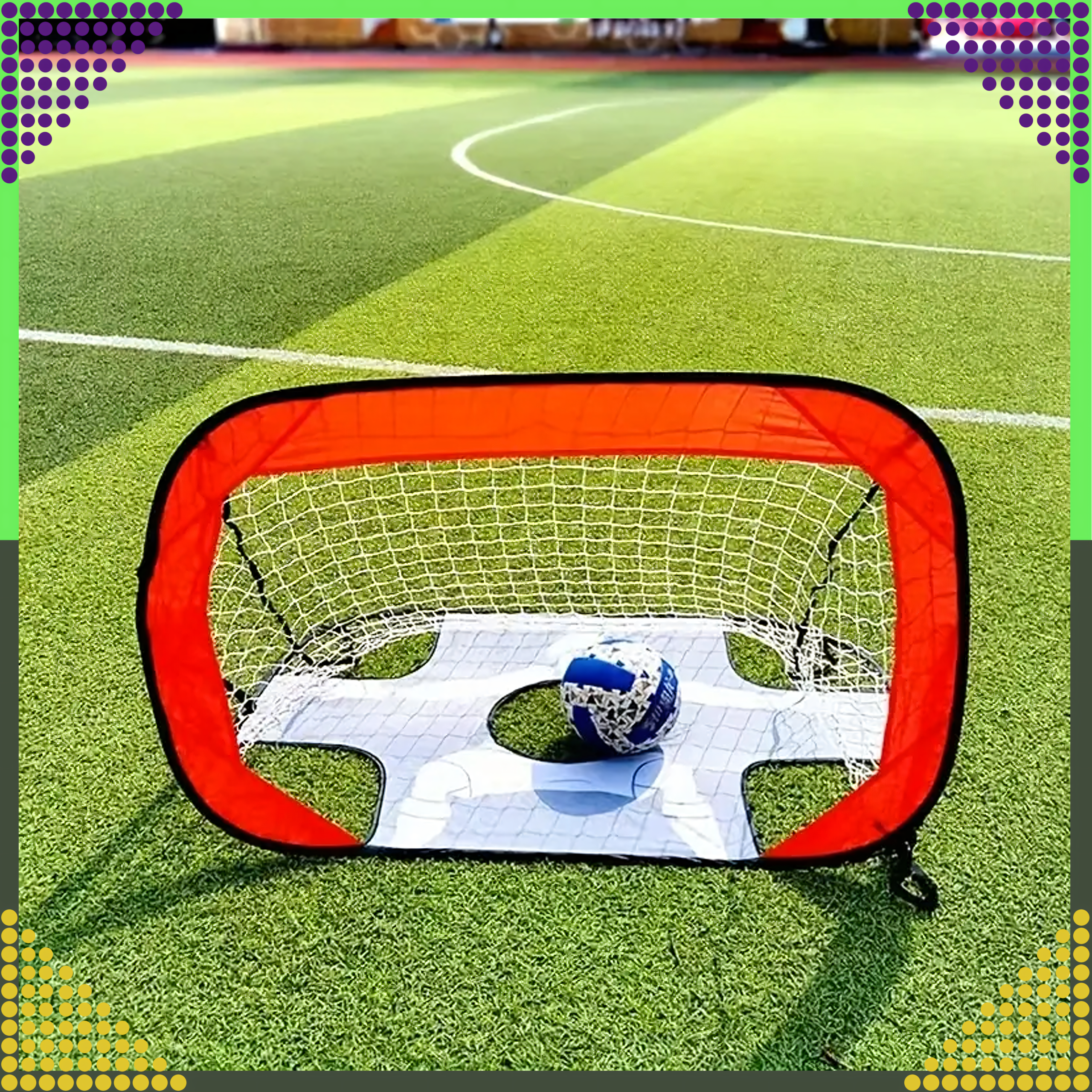 2w1 Bramka Składana Treningowa do Piłki Nożnej Piłkarska Mata do Celowania - obrazek 10