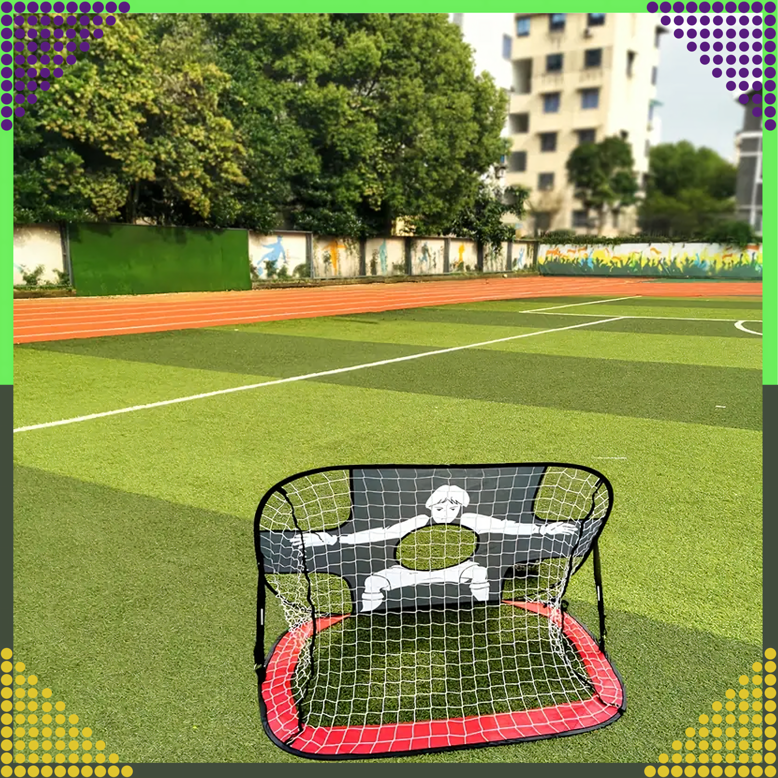 2w1 Bramka Składana Treningowa do Piłki Nożnej Piłkarska Mata do Celowania - obrazek 11