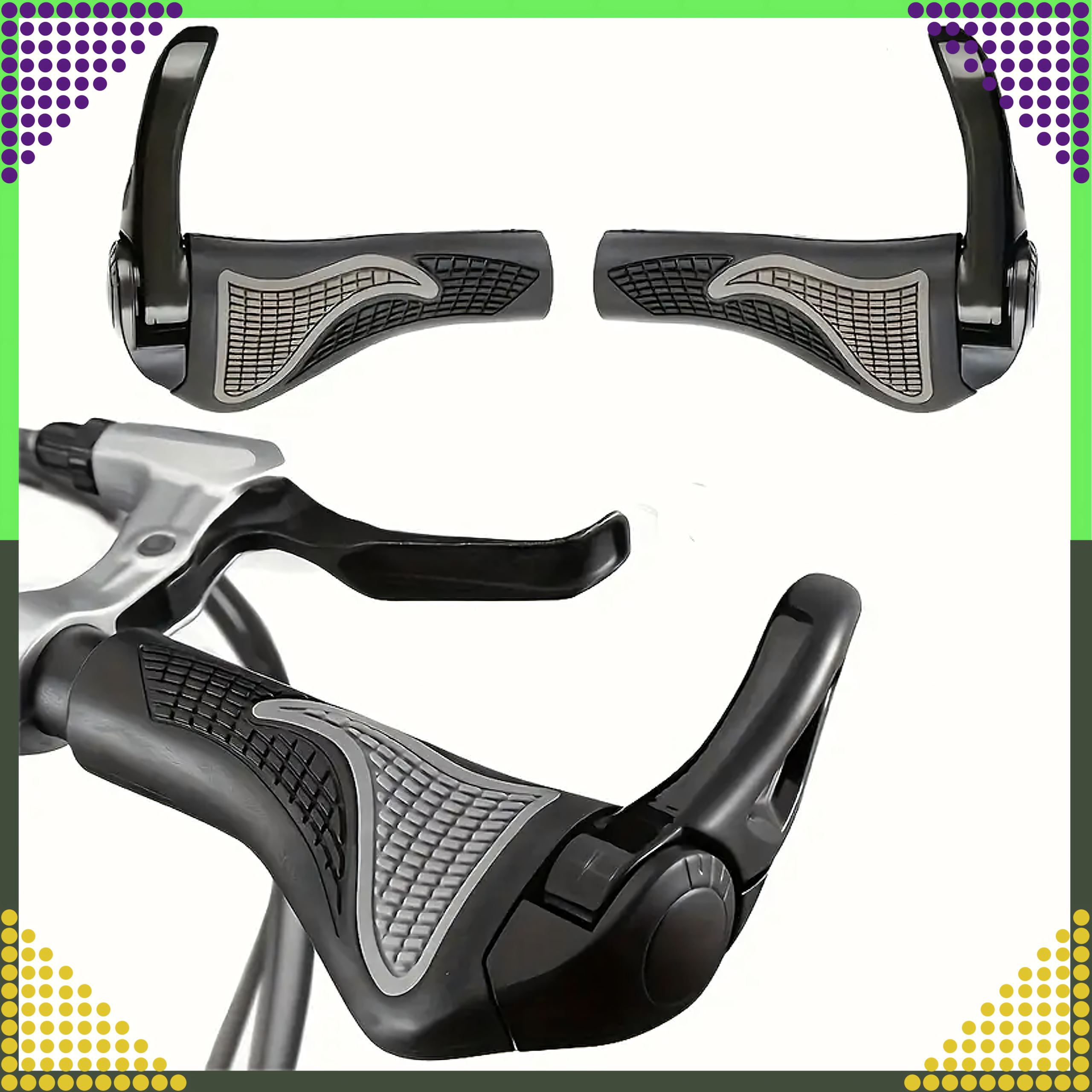 Gripy Chwyty Rowerowe z Rogami Rączki do Roweru Kierownicy Profilowane 2szt - obrazek 3