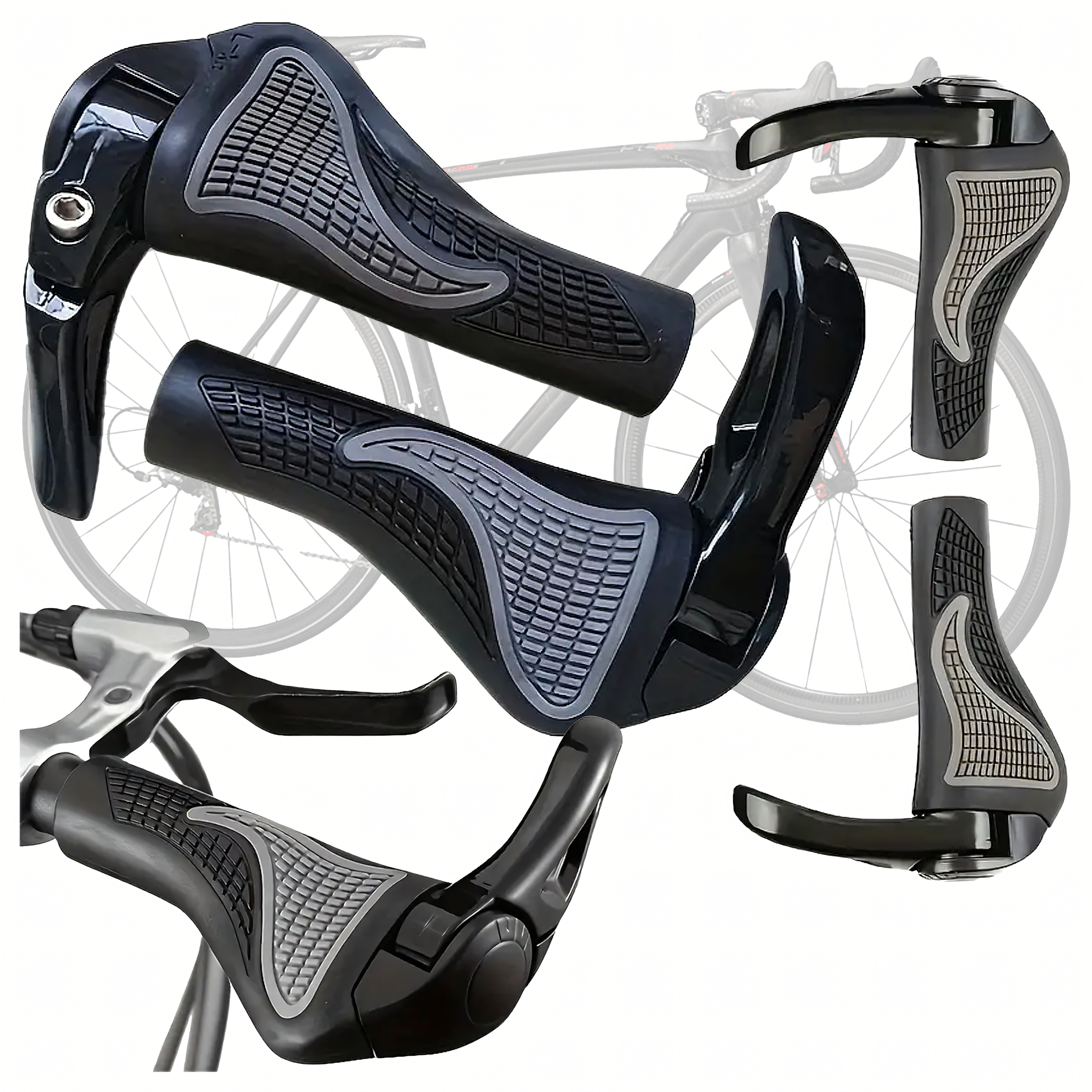 Gripy Chwyty Rowerowe z Rogami Rączki do Roweru Kierownicy Profilowane 2szt - obrazek 4