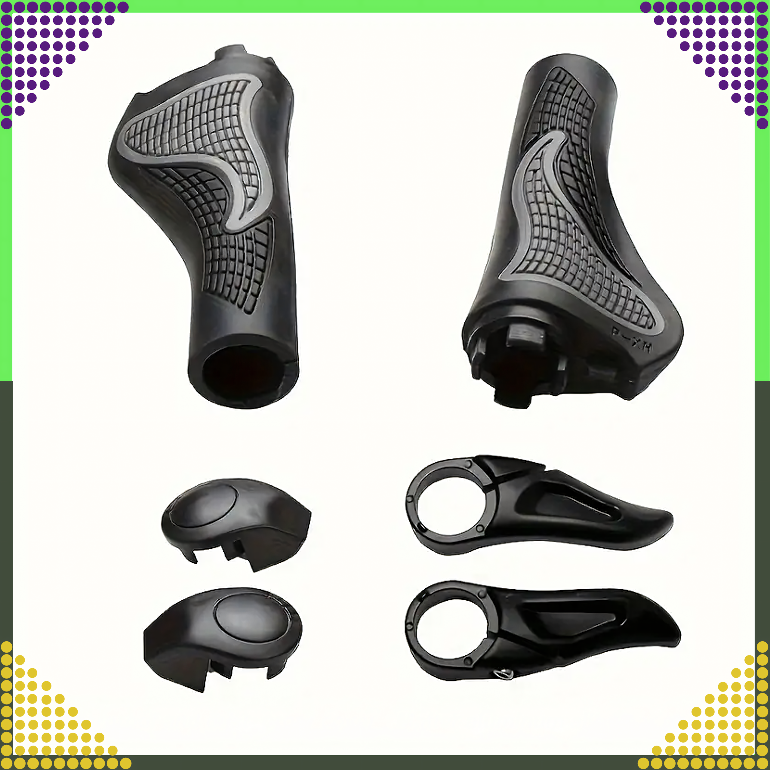 Gripy Chwyty Rowerowe z Rogami Rączki do Roweru Kierownicy Profilowane 2szt - obrazek 5