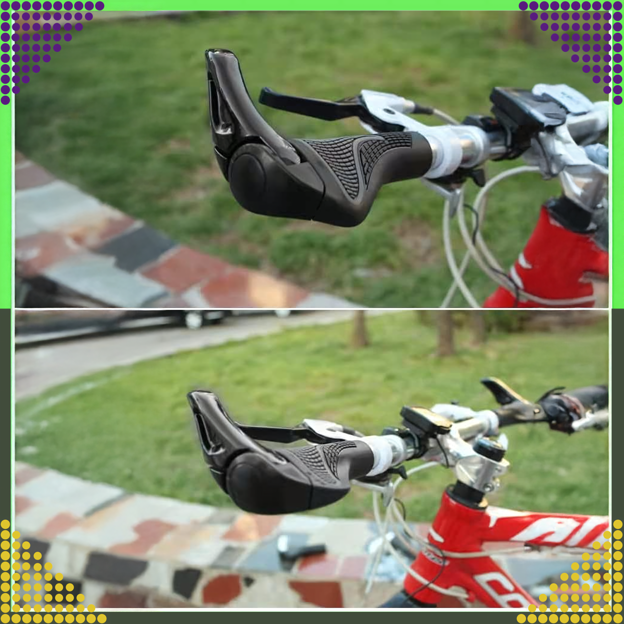 Gripy Chwyty Rowerowe z Rogami Rączki do Roweru Kierownicy Profilowane 2szt - obrazek 9