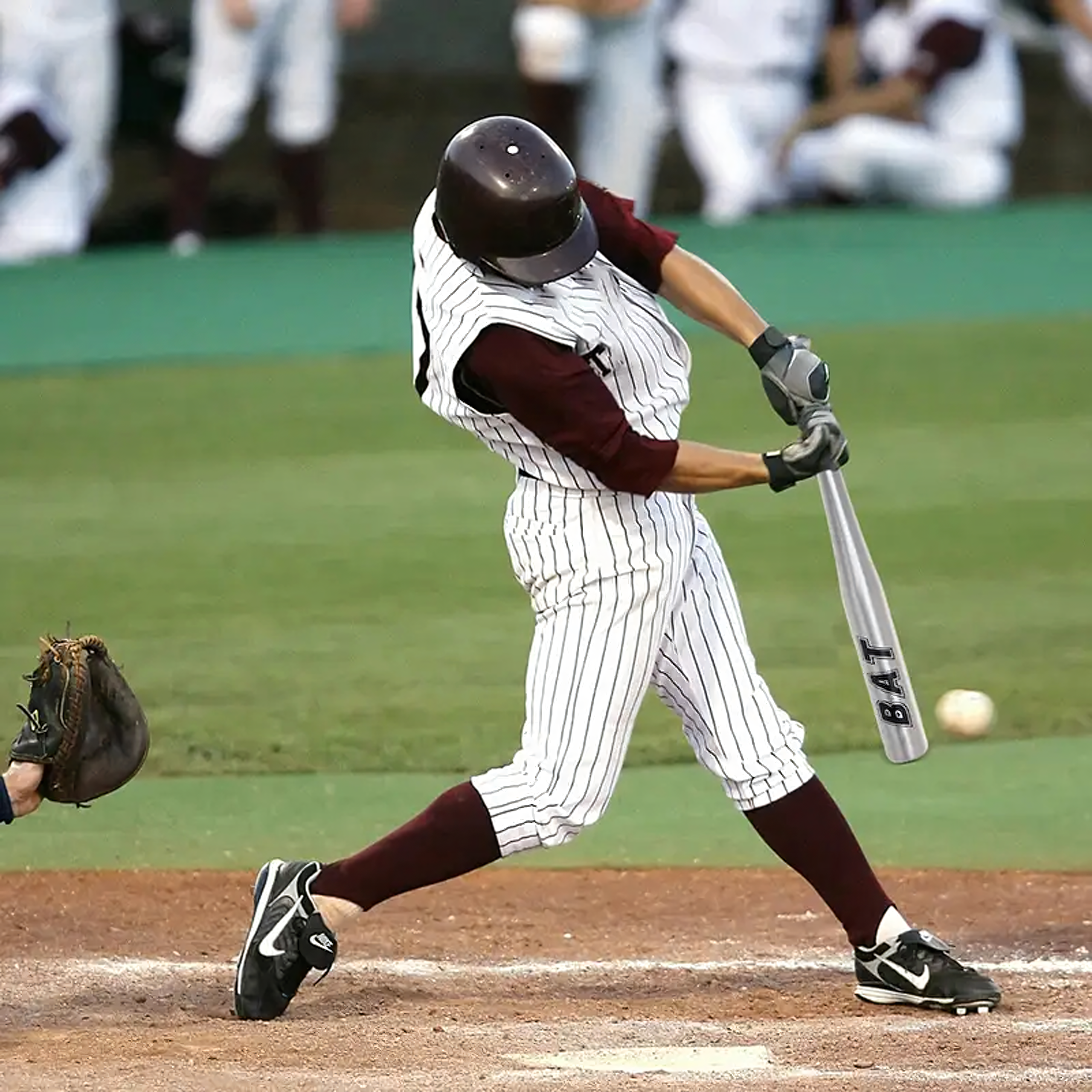 Kij Baseballowy Bejsbolowy Bat Aluminiowy 25" 64cm Mocny Treningowy Srebrny - obrazek 3