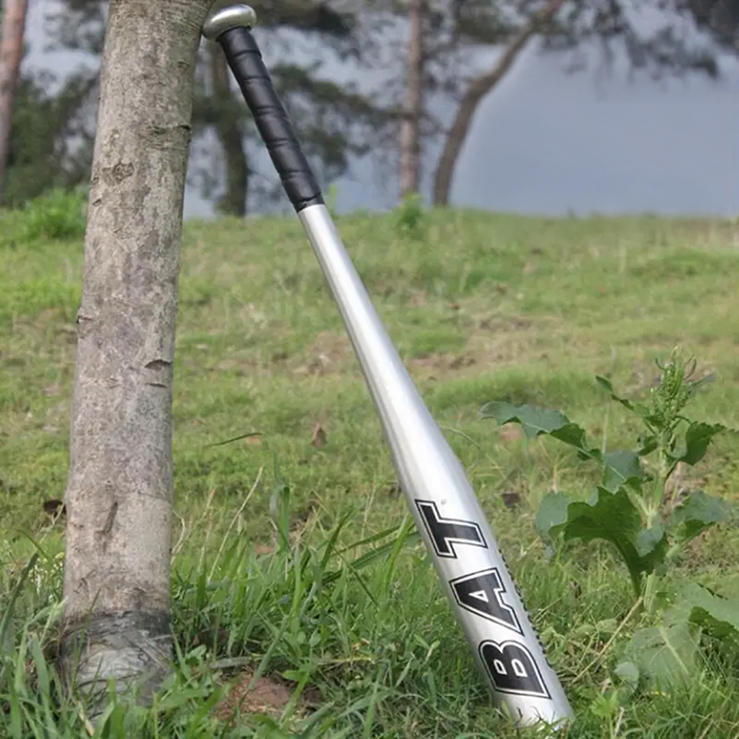 Kij Baseballowy Bejsbolowy Bat Aluminiowy 25" 64cm Mocny Treningowy Srebrny - obrazek 4