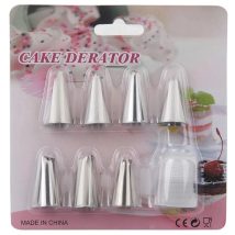 ZESTAW DUŻE TYLKI CUKIERNICZE 8x DO DEKORACJI TORTÓW I CIAST + ADAPTER