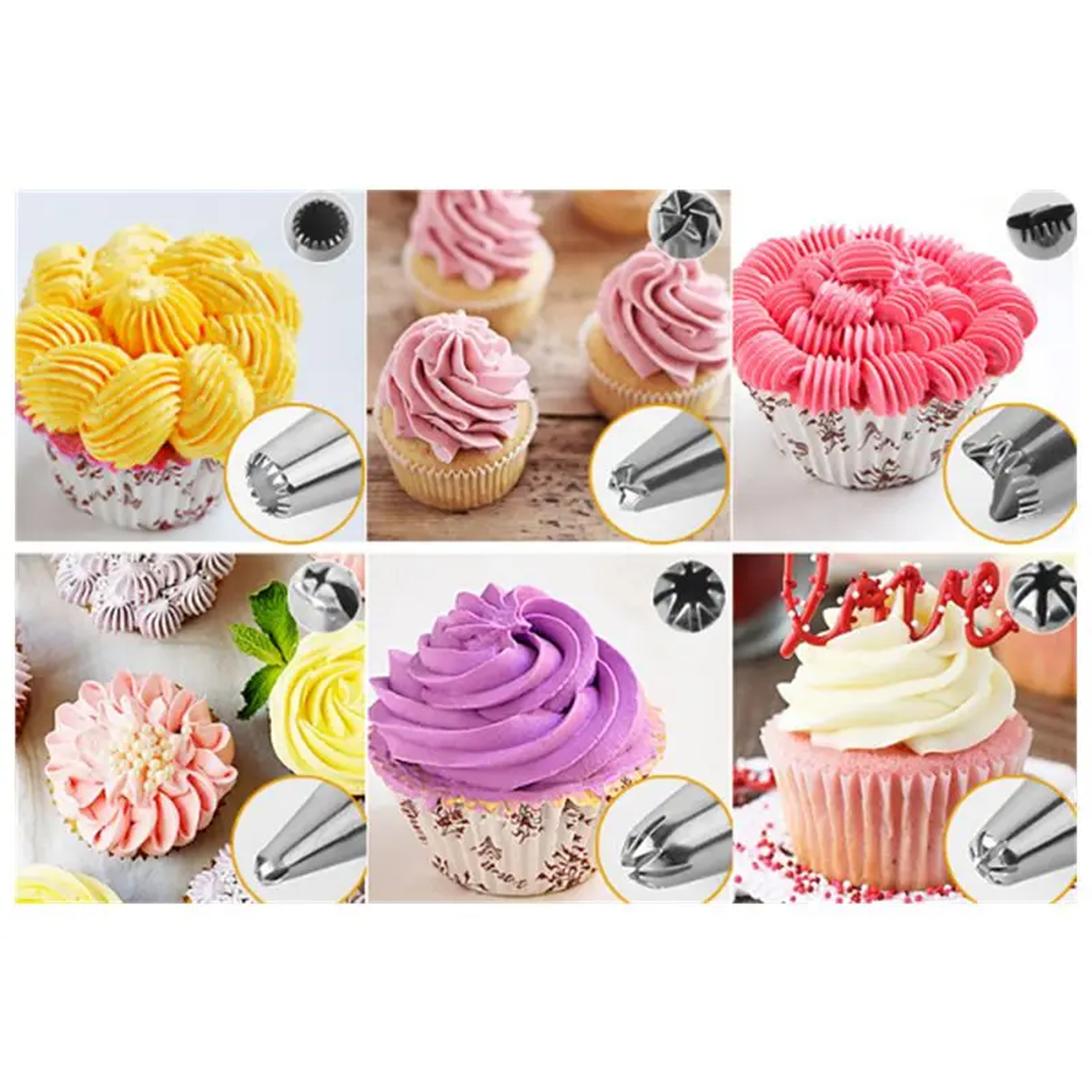 ZESTAW DUŻE TYLKI CUKIERNICZE 8x DO DEKORACJI TORTÓW I CIAST + ADAPTER - obrazek 6