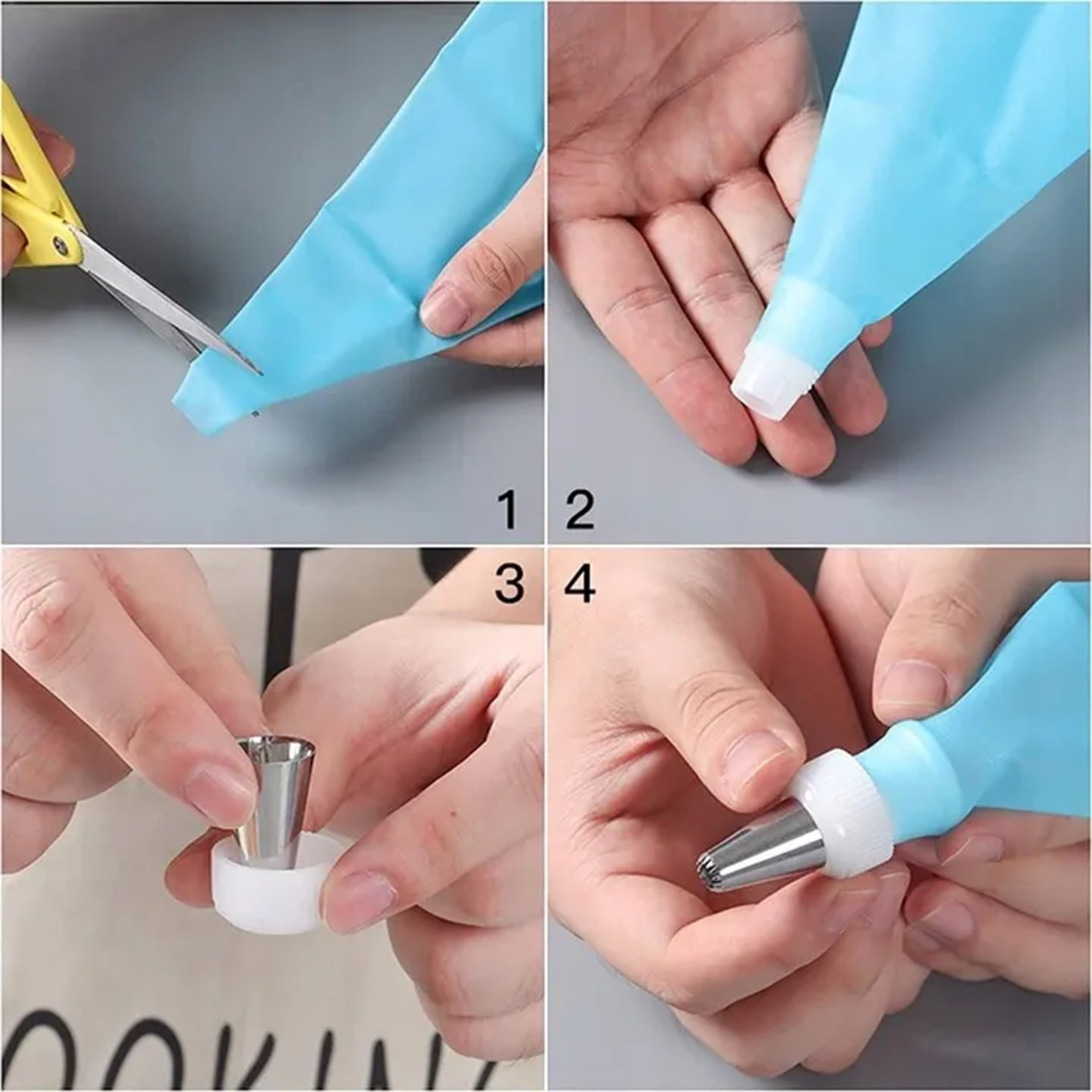 ZESTAW DUŻE TYLKI CUKIERNICZE 24x DO DEKORACJI TORTÓW I CIAST + ADAPTER - obrazek 5