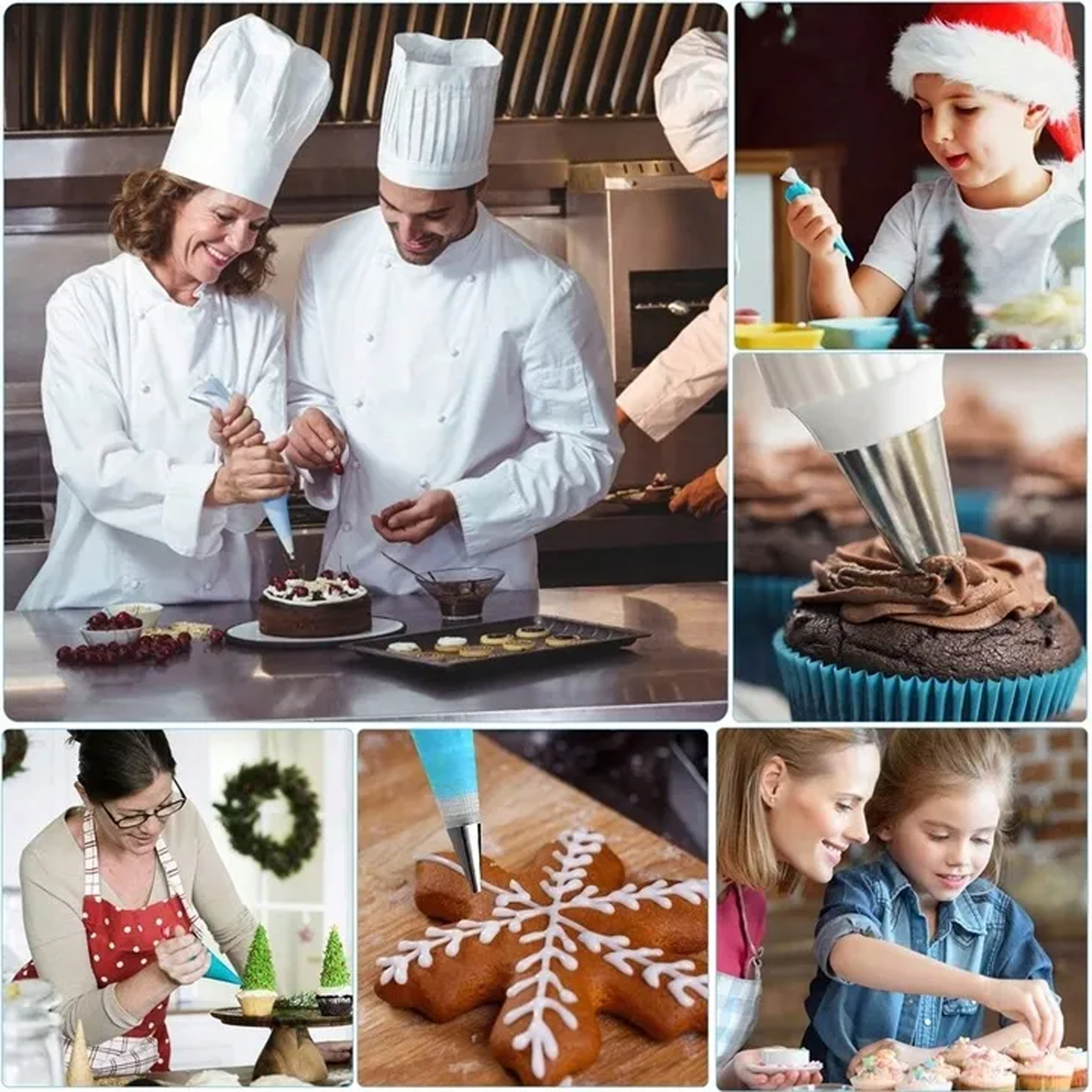 ZESTAW DUŻE TYLKI CUKIERNICZE 24x DO DEKORACJI TORTÓW I CIAST + ADAPTER - obrazek 7