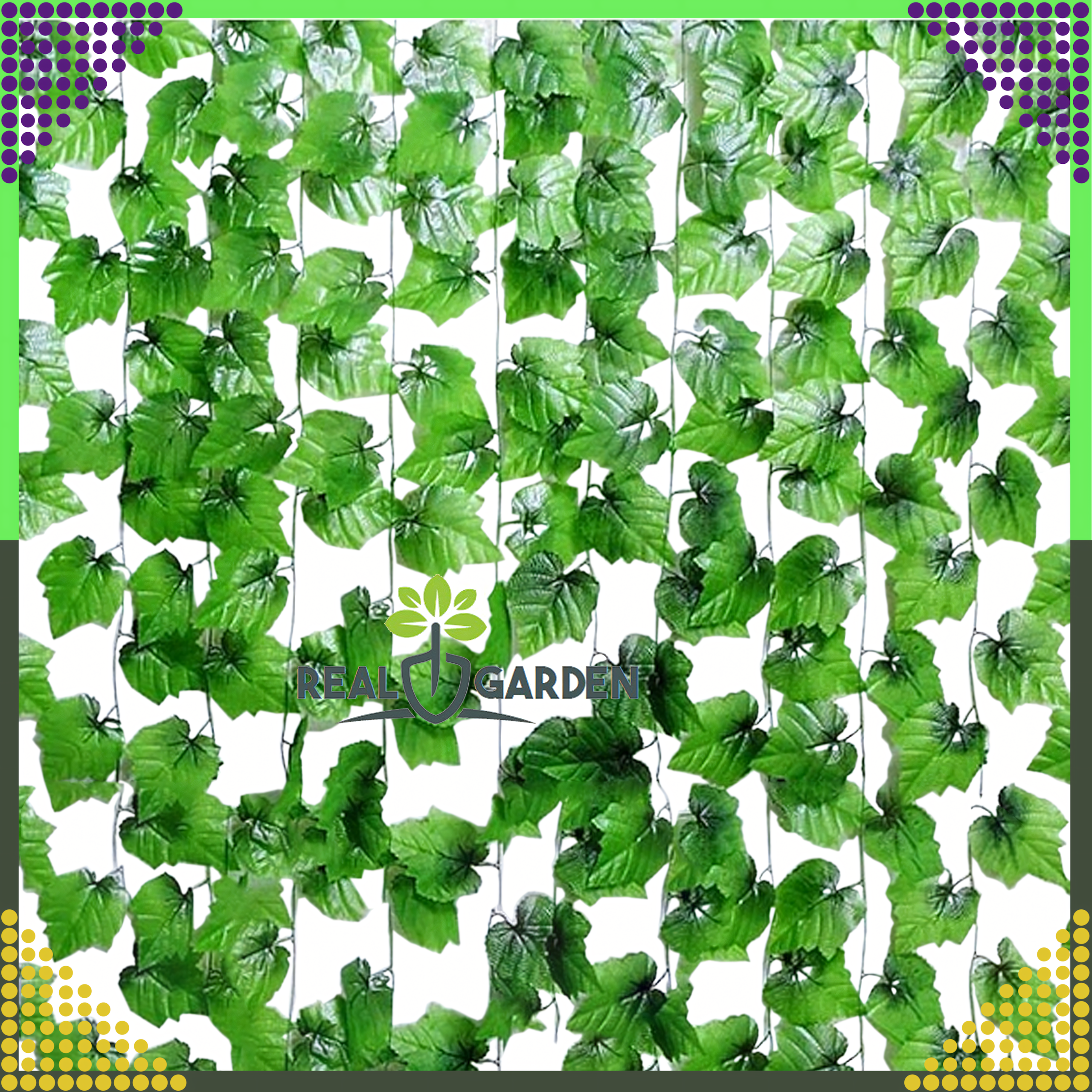 12x Sztuczny Bluszcz na Ścianę Balkon Roślina Liście Wisząca Dekoracje 27m - obrazek 3