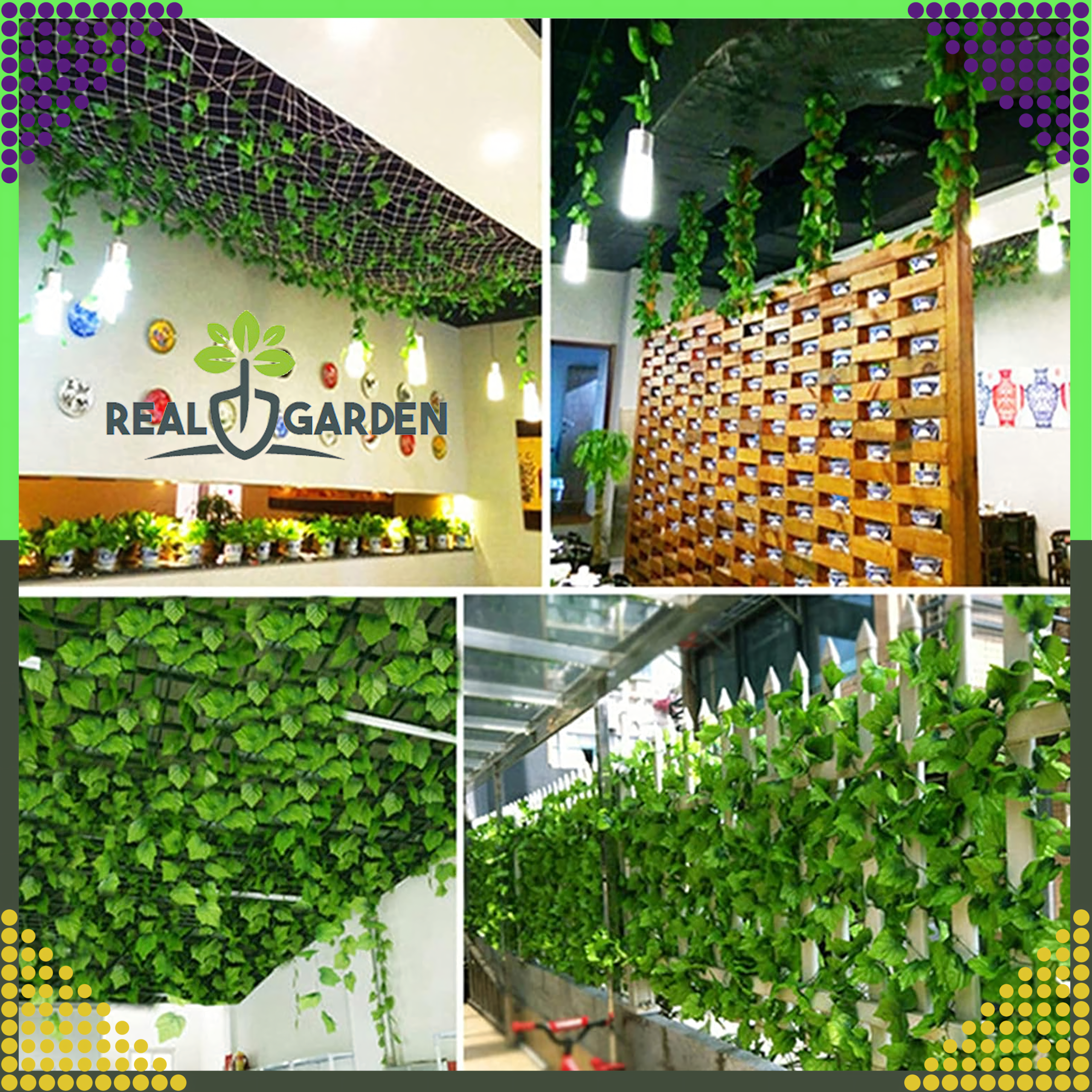 12x Sztuczny Bluszcz na Ścianę Balkon Roślina Liście Wisząca Dekoracje 27m - obrazek 10