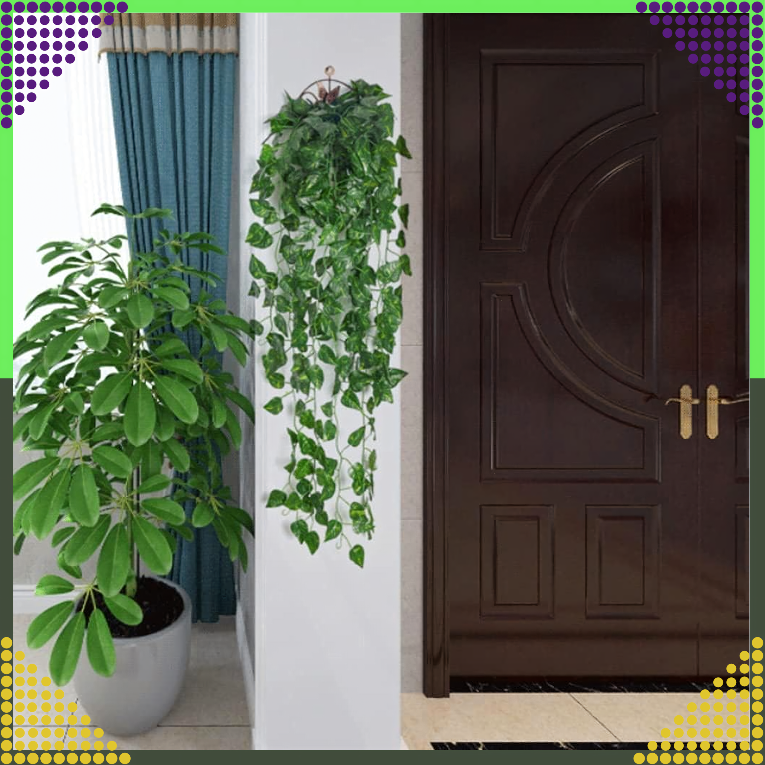 5x Sztuczny Bluszcz na Ścianę Balkon Roślina Liście Wisząca Dekoracje 11,5m - obrazek 11