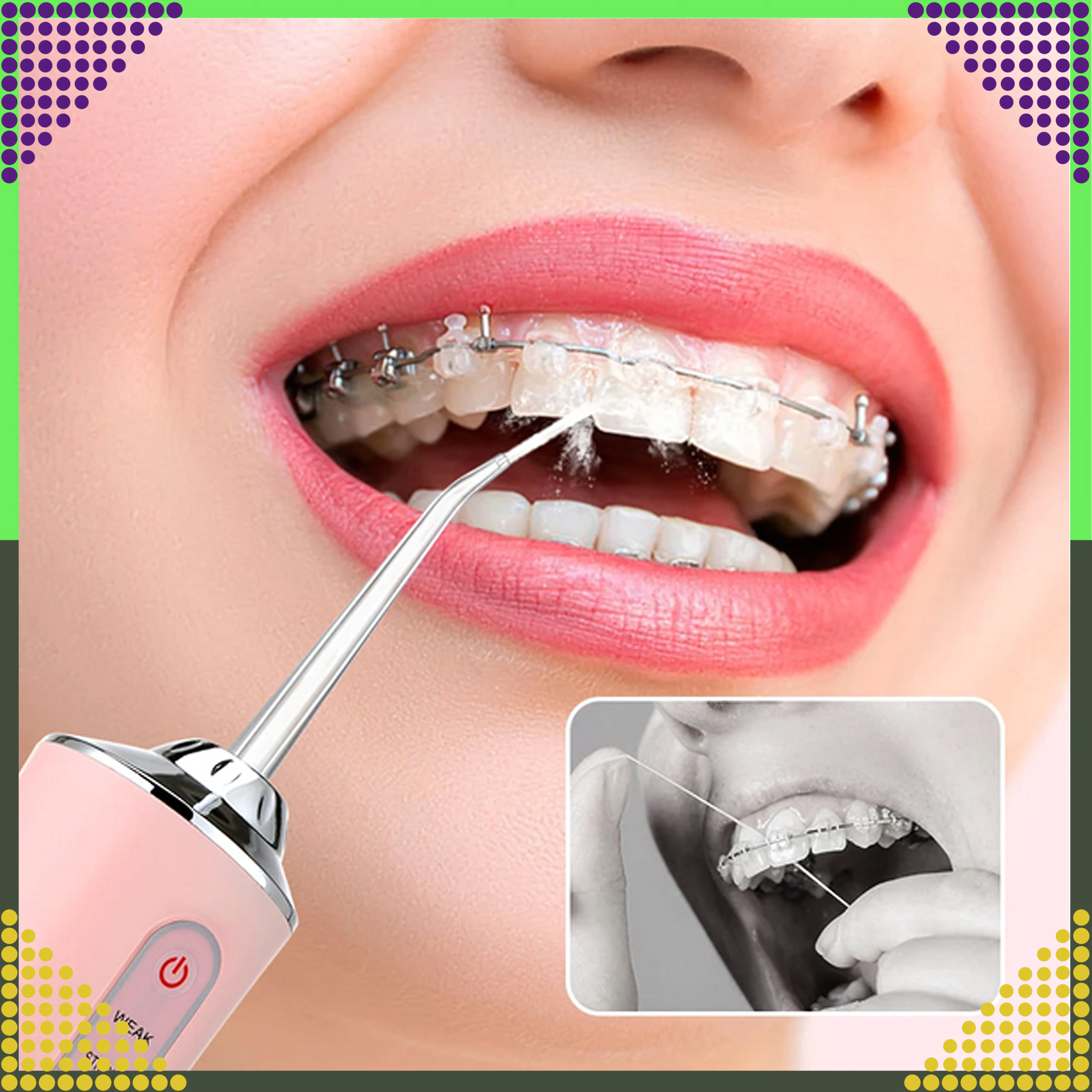 Irygator do Zębów Bezprzewodowy Dentystyczny Mocny 4 Dysze 3 Tryby 220 ml - obrazek 5