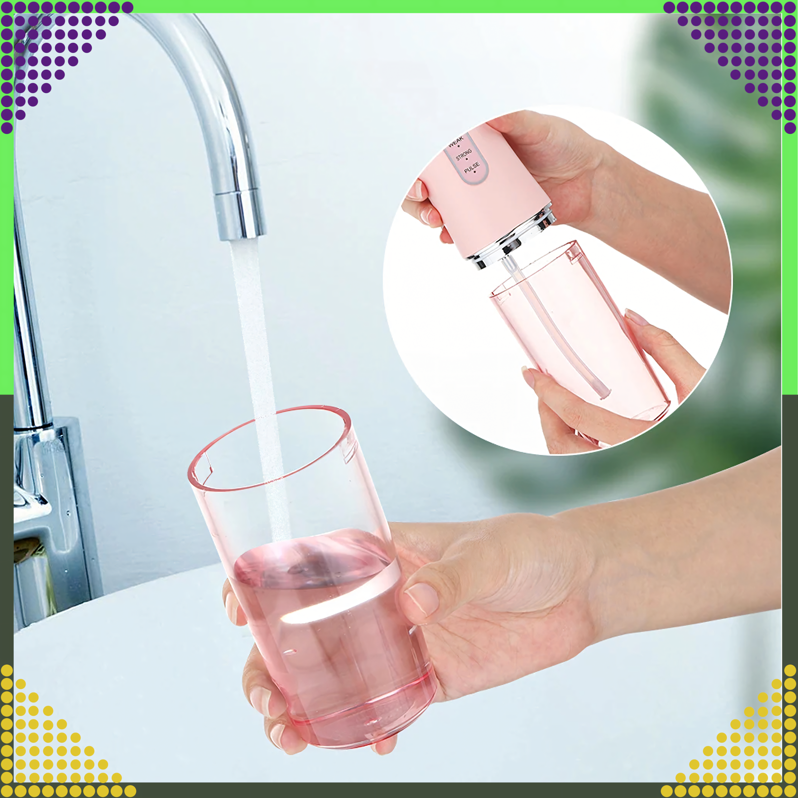 Irygator do Zębów Bezprzewodowy Dentystyczny Mocny 4 Dysze 3 Tryby 220 ml - obrazek 6