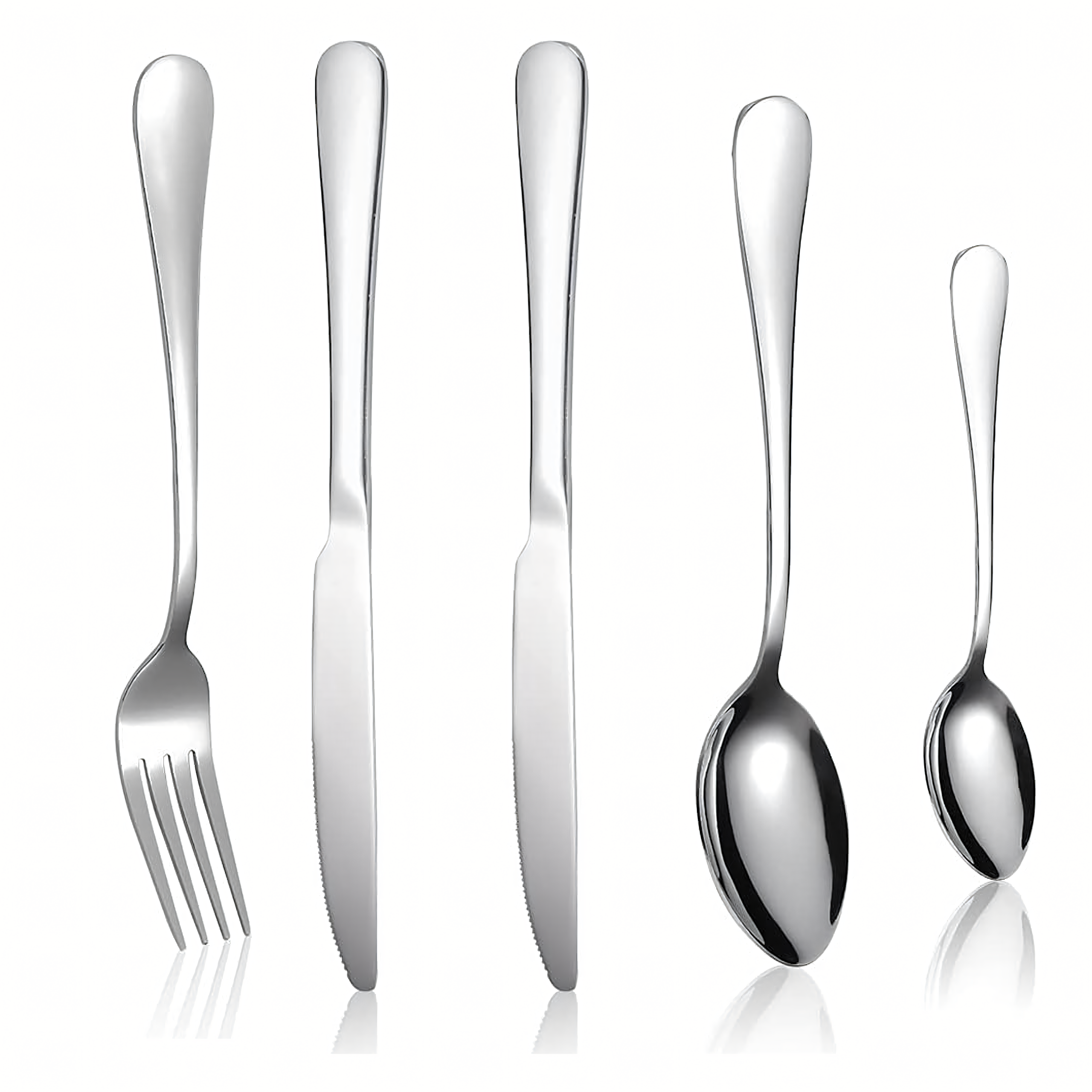 Zestaw Sztućców Nierdzewne Stalowe Srebrne 5 szt na Kemping Grill Survival