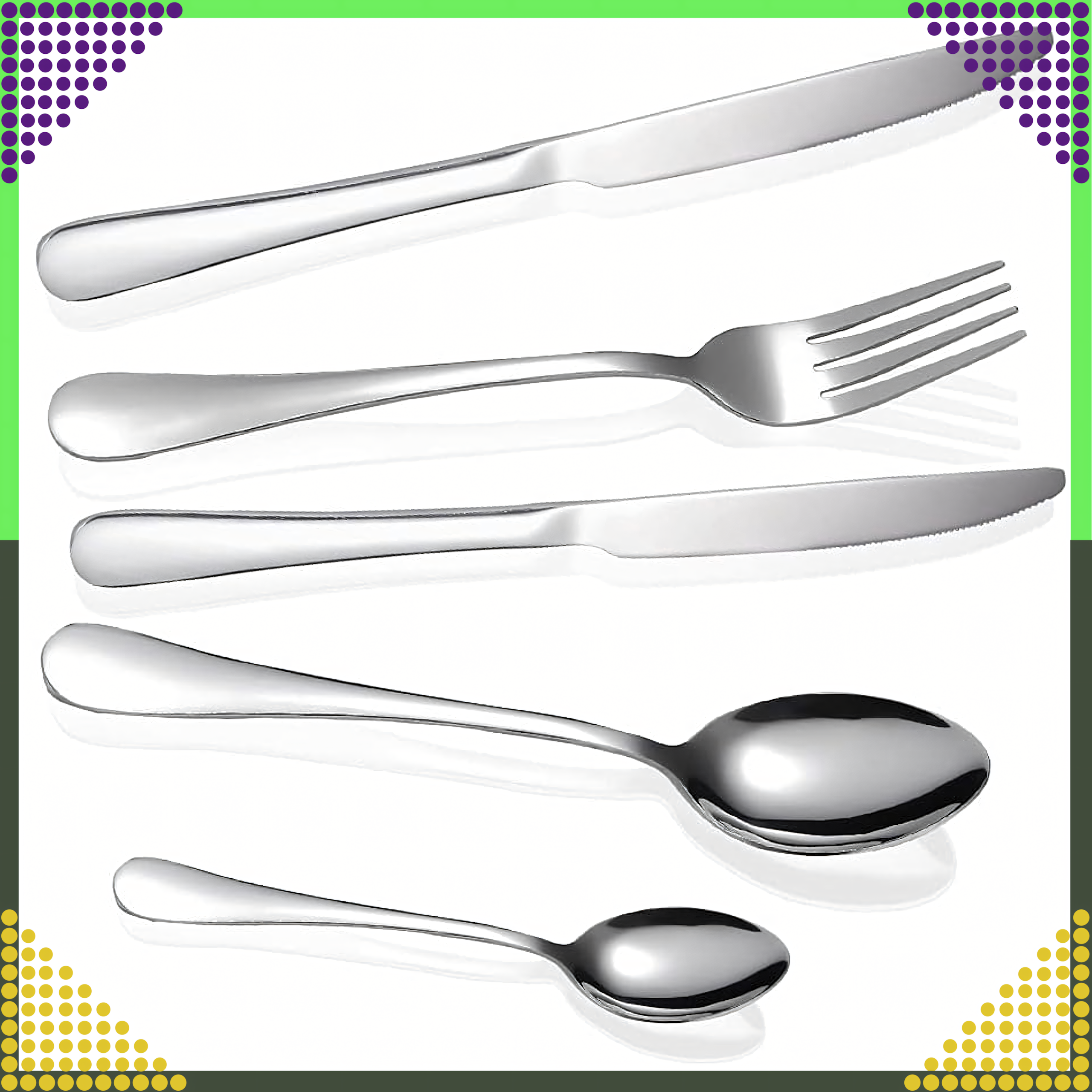 Zestaw Sztućców Nierdzewne Stalowe Srebrne 5 szt na Kemping Grill Survival - obrazek 8