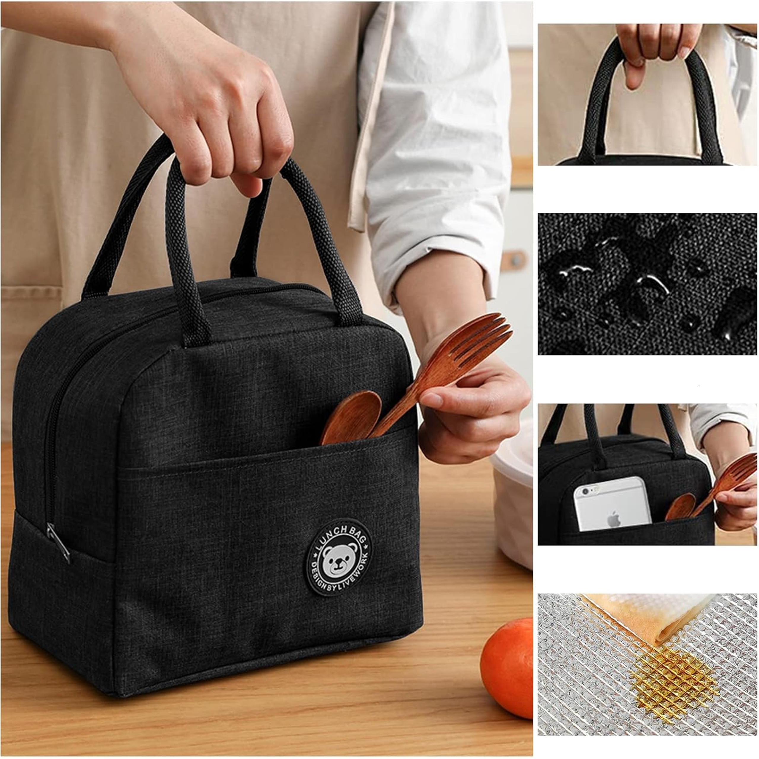 Torba Termiczna Izolacyjna Lunch Box Śniadaniówka na Jedzenie Piknik Plażę - obrazek 8