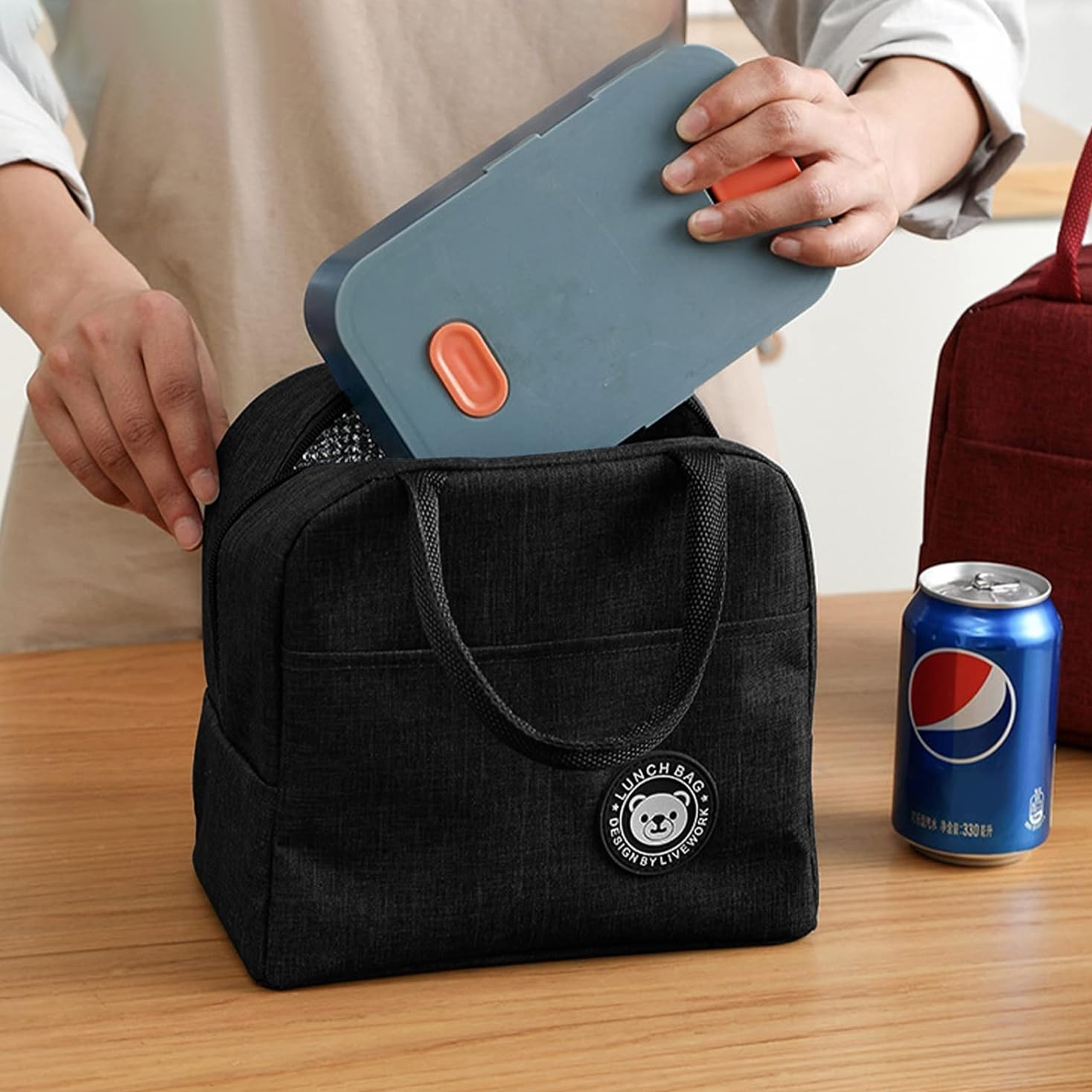 Torba Termiczna Izolacyjna Lunch Box Śniadaniówka na Jedzenie Piknik Plażę - obrazek 10