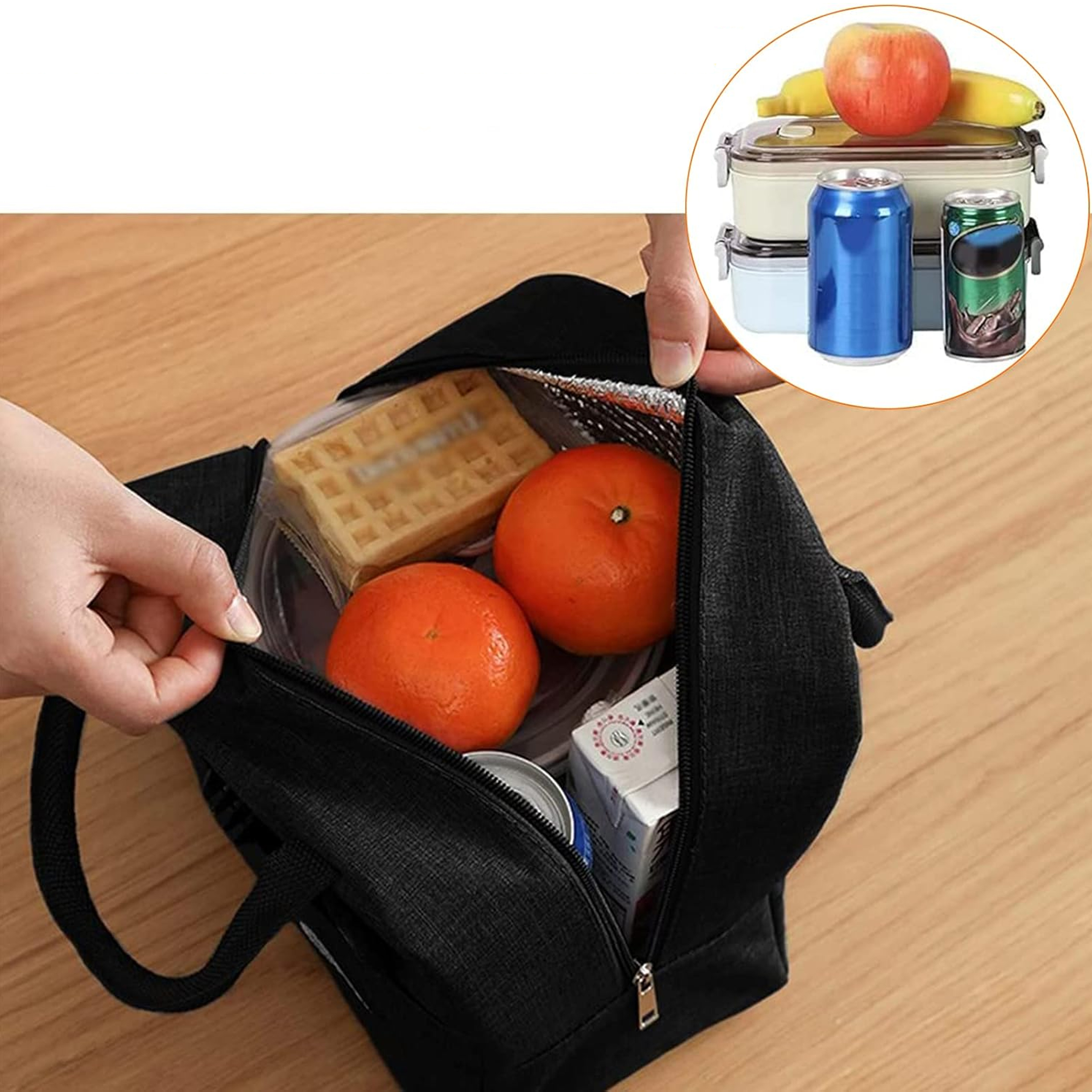 Torba Termiczna Izolacyjna Lunch Box Śniadaniówka na Jedzenie Piknik Plażę - obrazek 11