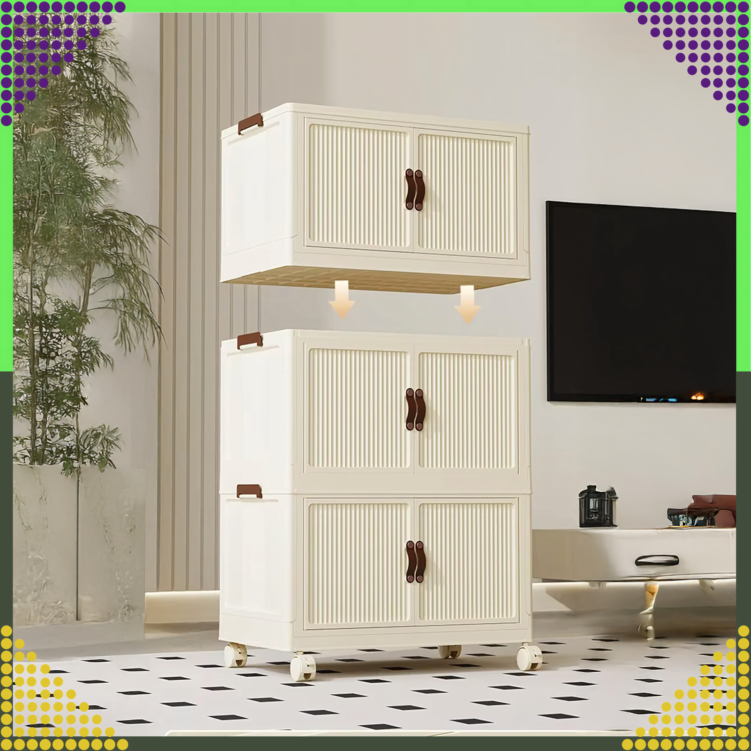 Szafka Regał do Przechowywania Plastikowy Organizer Składany Schowek - obrazek 6