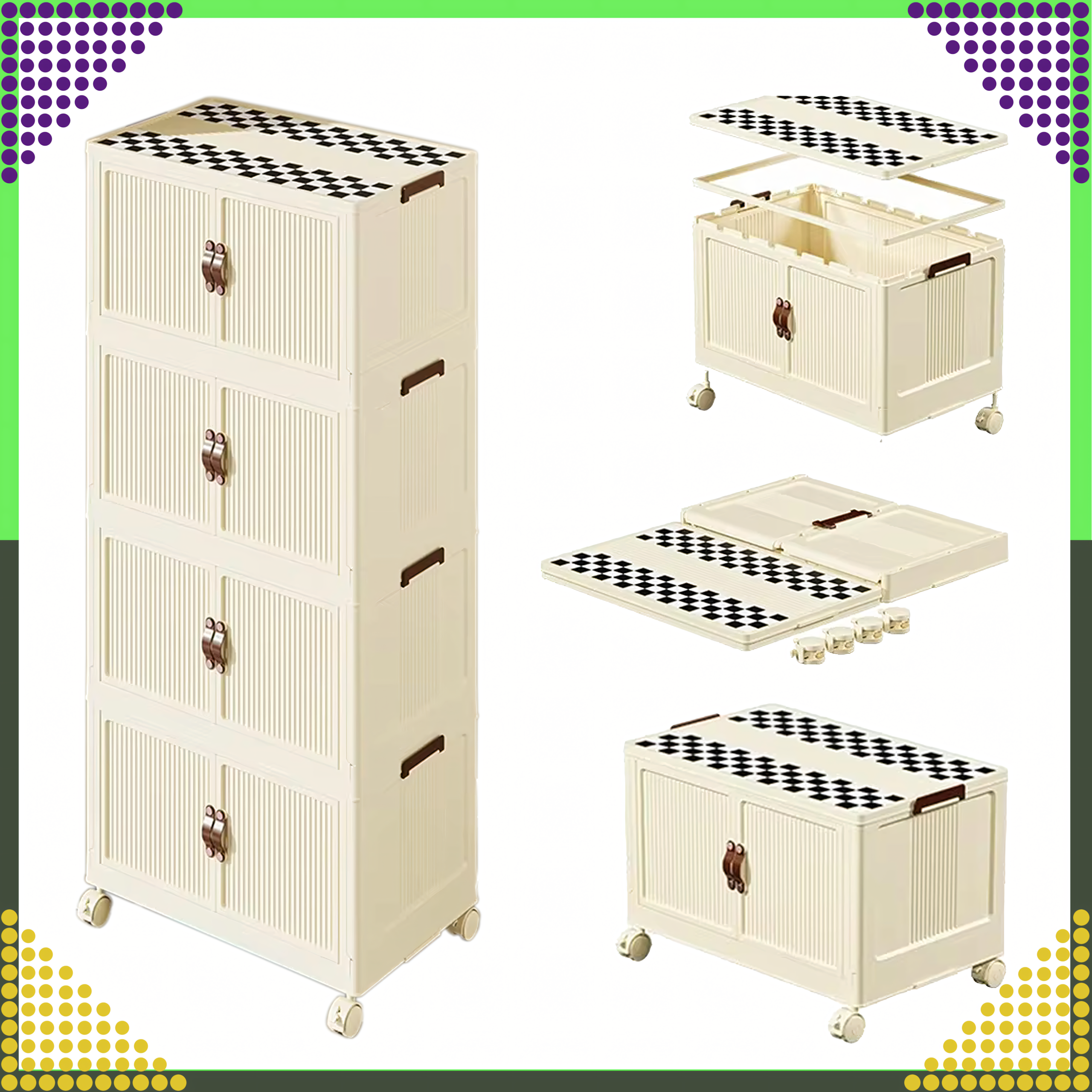 Szafka Regał do Przechowywania Plastikowy Organizer Składany Schowek - obrazek 11