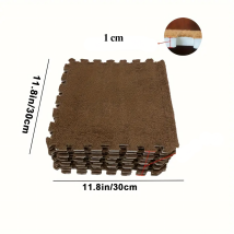 12x Puzzle Piankowe EVA Mata Pluszowa Dywan Podłogowa Brązowe 30x30cm