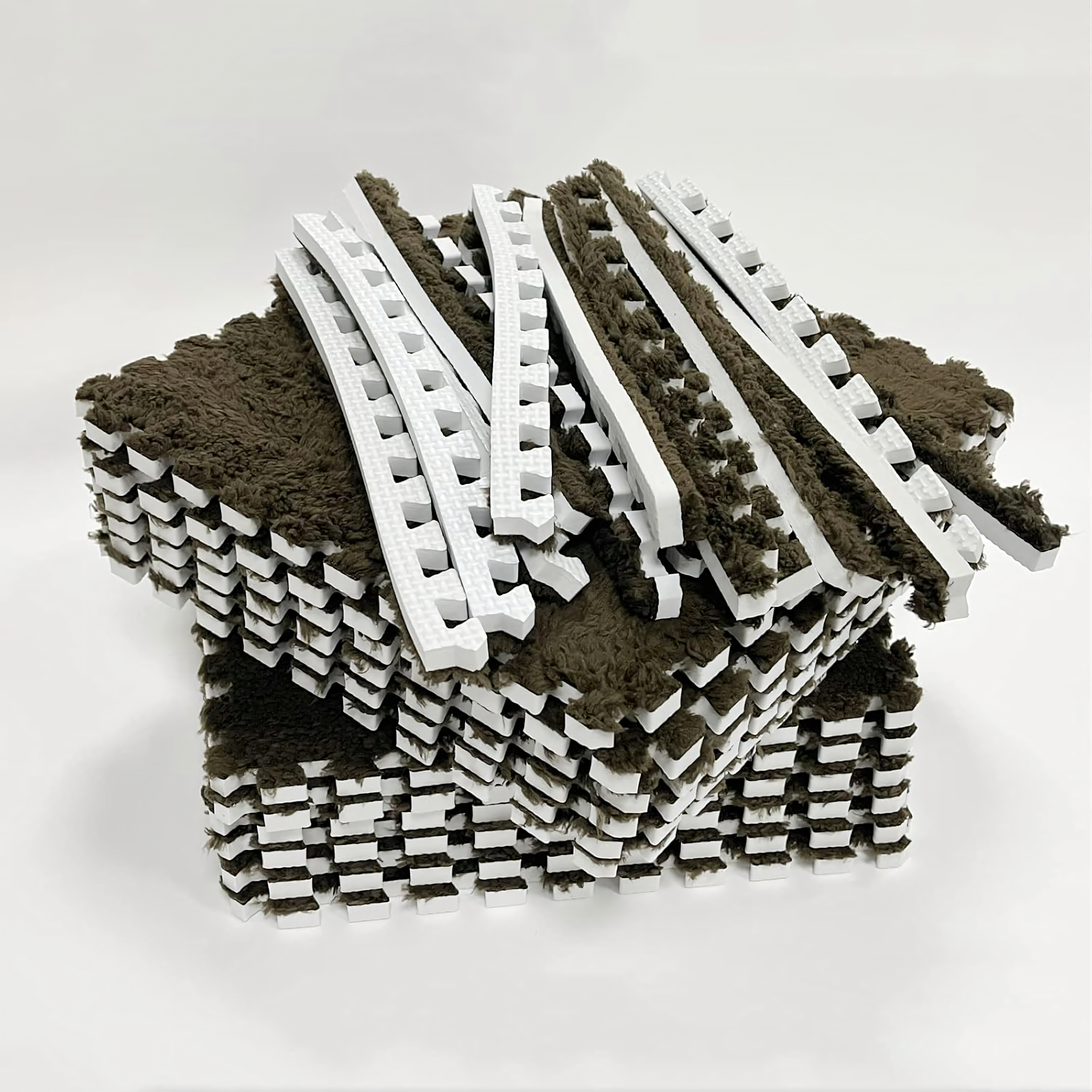 12x Puzzle Piankowe EVA Mata Pluszowa Dywan Podłogowa Brązowe 30x30cm - obrazek 9