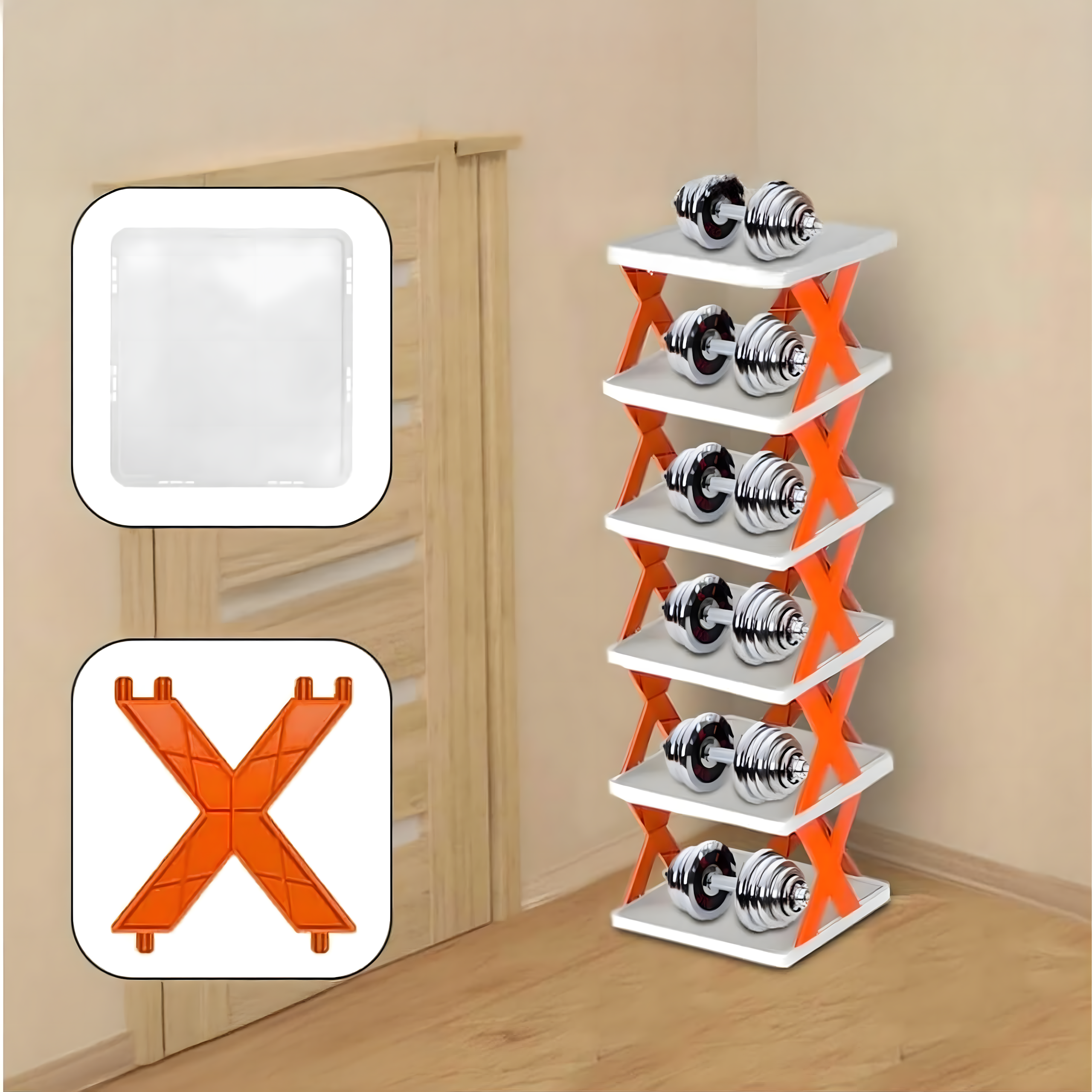 Modułowy Regał Stojak Szafka Wolnostojaca na Buty Obuwie 6 półek Składany - obrazek 7