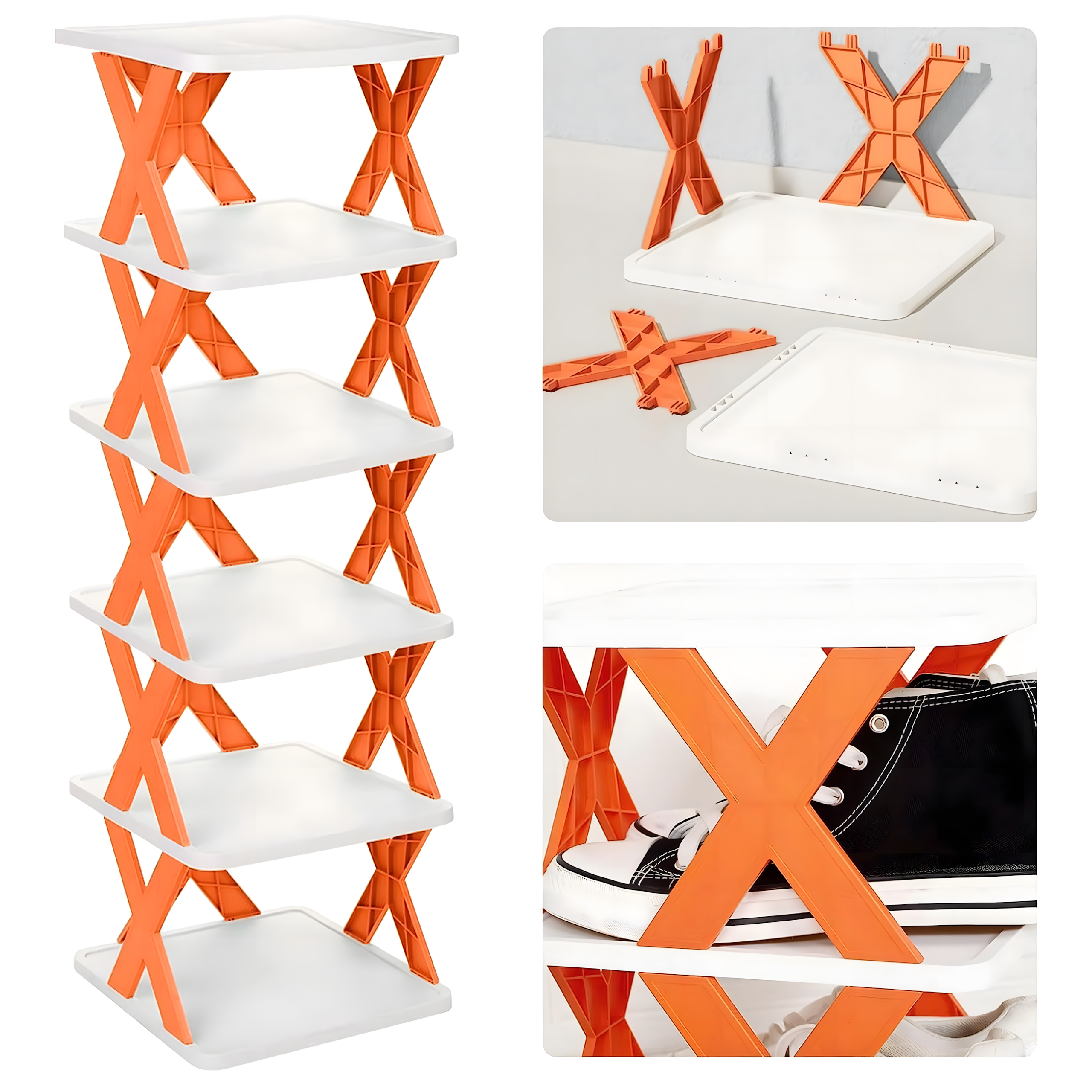 Modułowy Regał Stojak Szafka Wolnostojaca na Buty Obuwie 6 półek Składany - obrazek 9