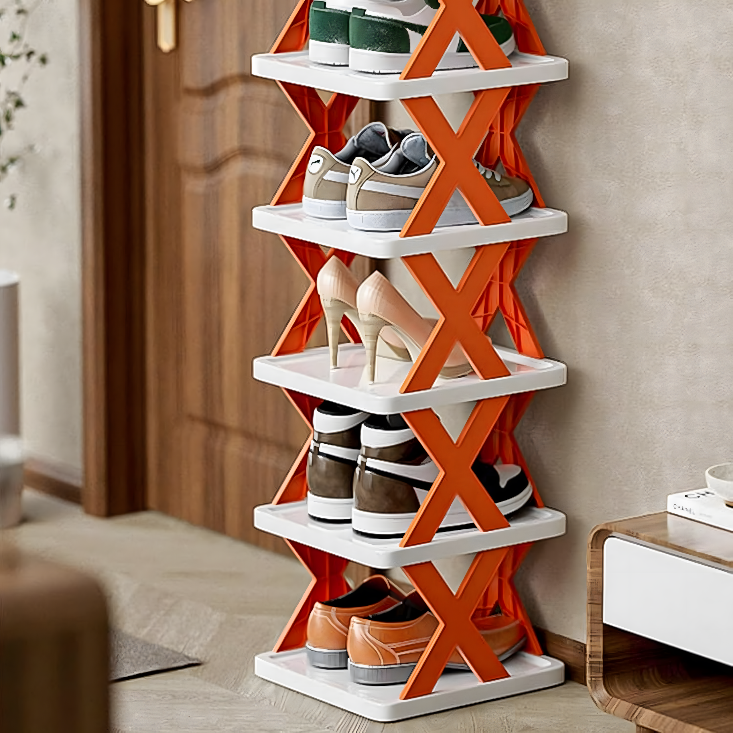 Modułowy Regał Stojak Szafka Wolnostojaca na Buty Obuwie 6 półek Składany - obrazek 10