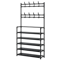 288 x Wieszak na Ubrania Szafka Buty Stojący Stojak Podłogowy 5 Półek Składany