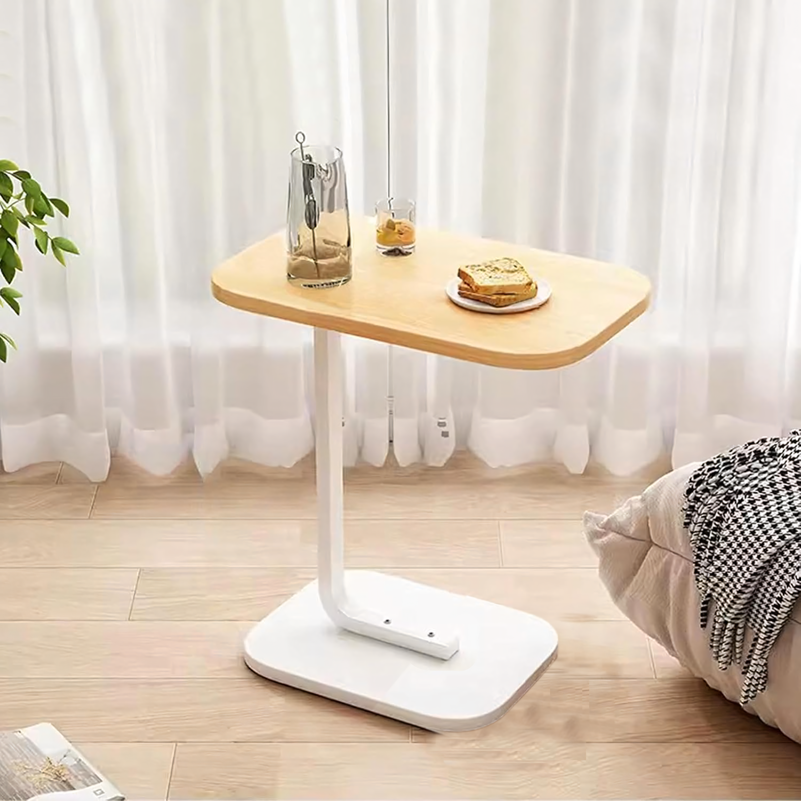 200x Stolik Kawowy na Kawę Boczny w Kształcie Litery C Nowoczesny do Salonu - obrazek 4